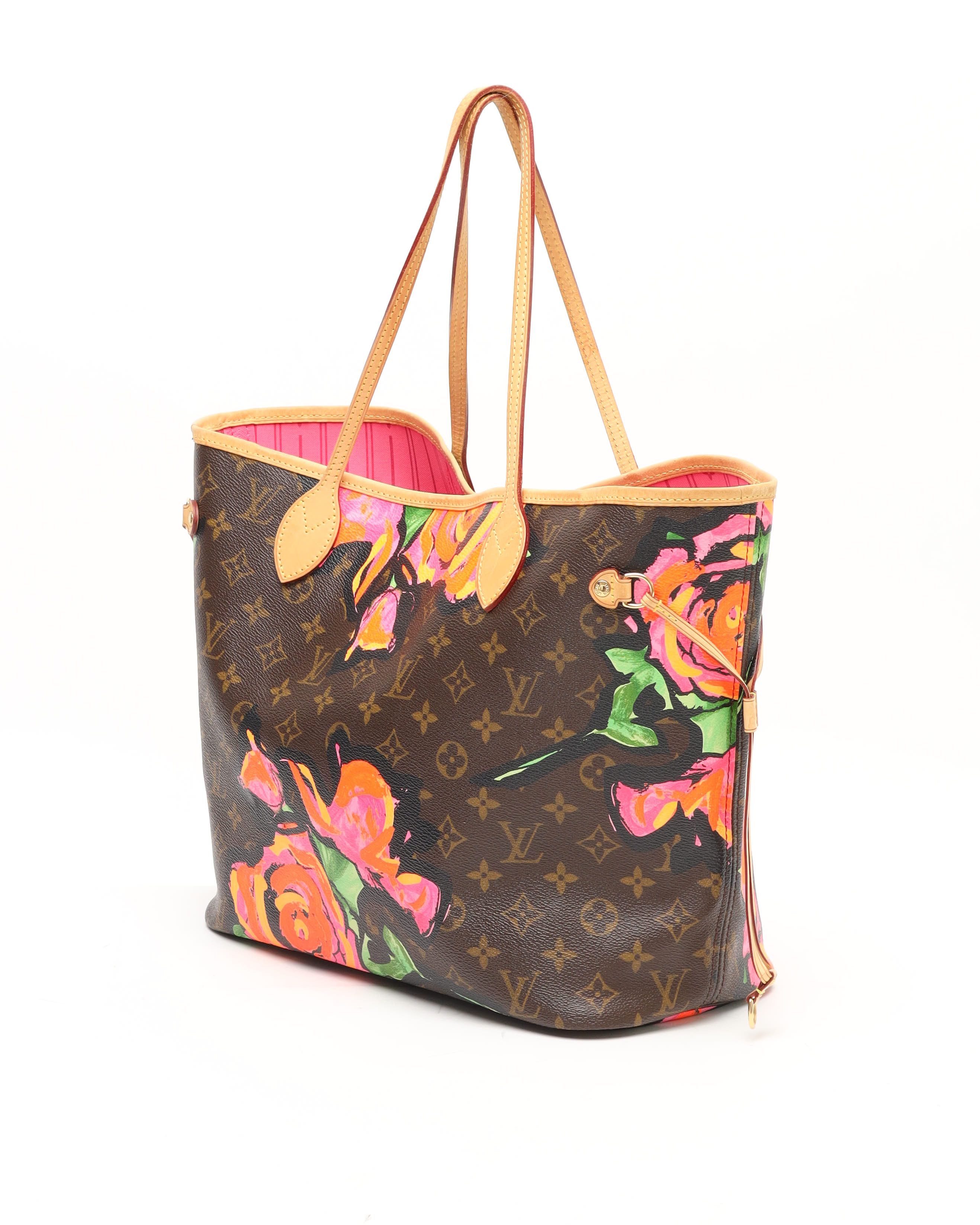 Pre-owned Louis Vuitton Stephen Sprouse Monogram Rose Neverfull Mm Tote Bag