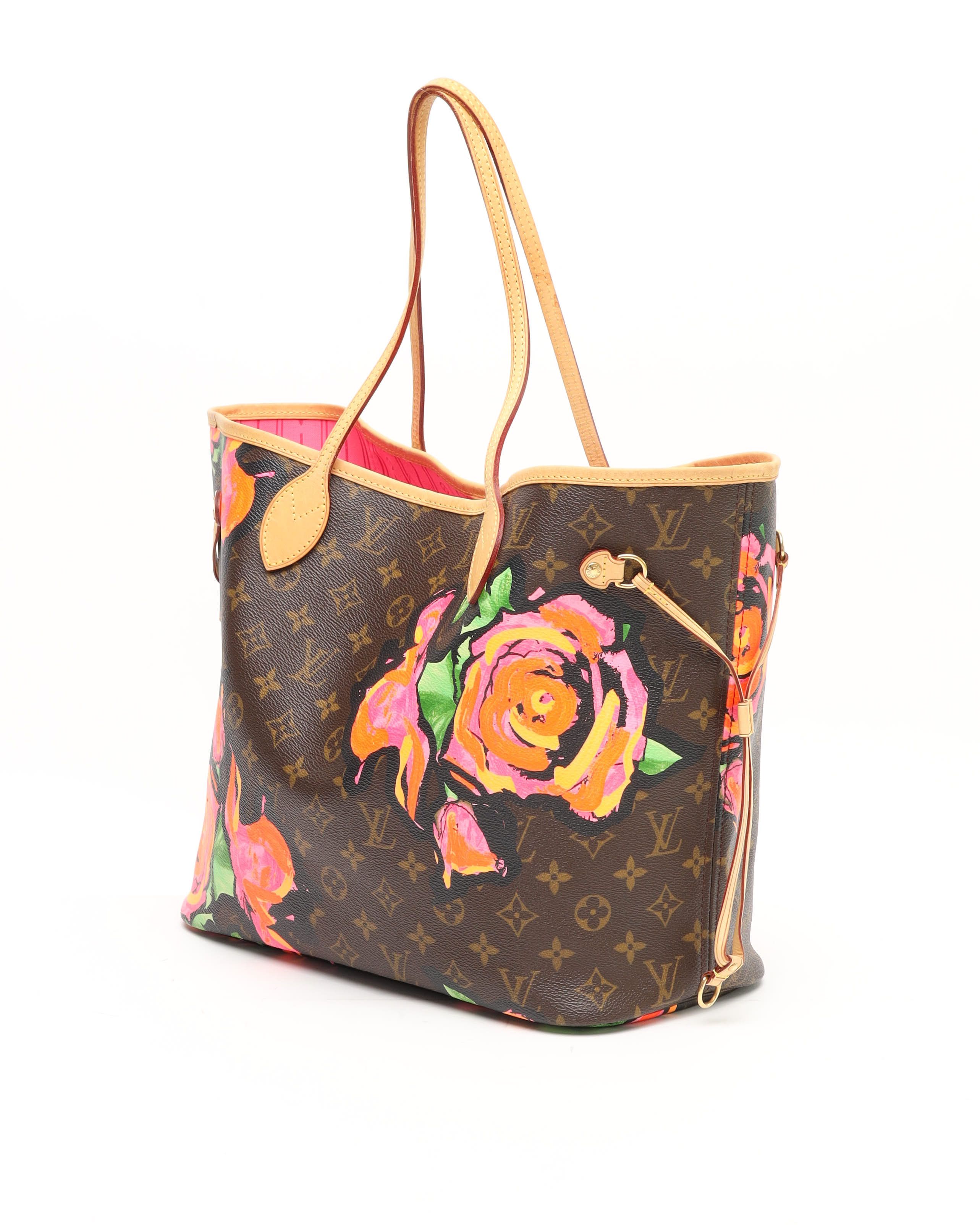 Pre-owned Louis Vuitton Stephen Sprouse Monogram Rose Neverfull Mm Tote Bag