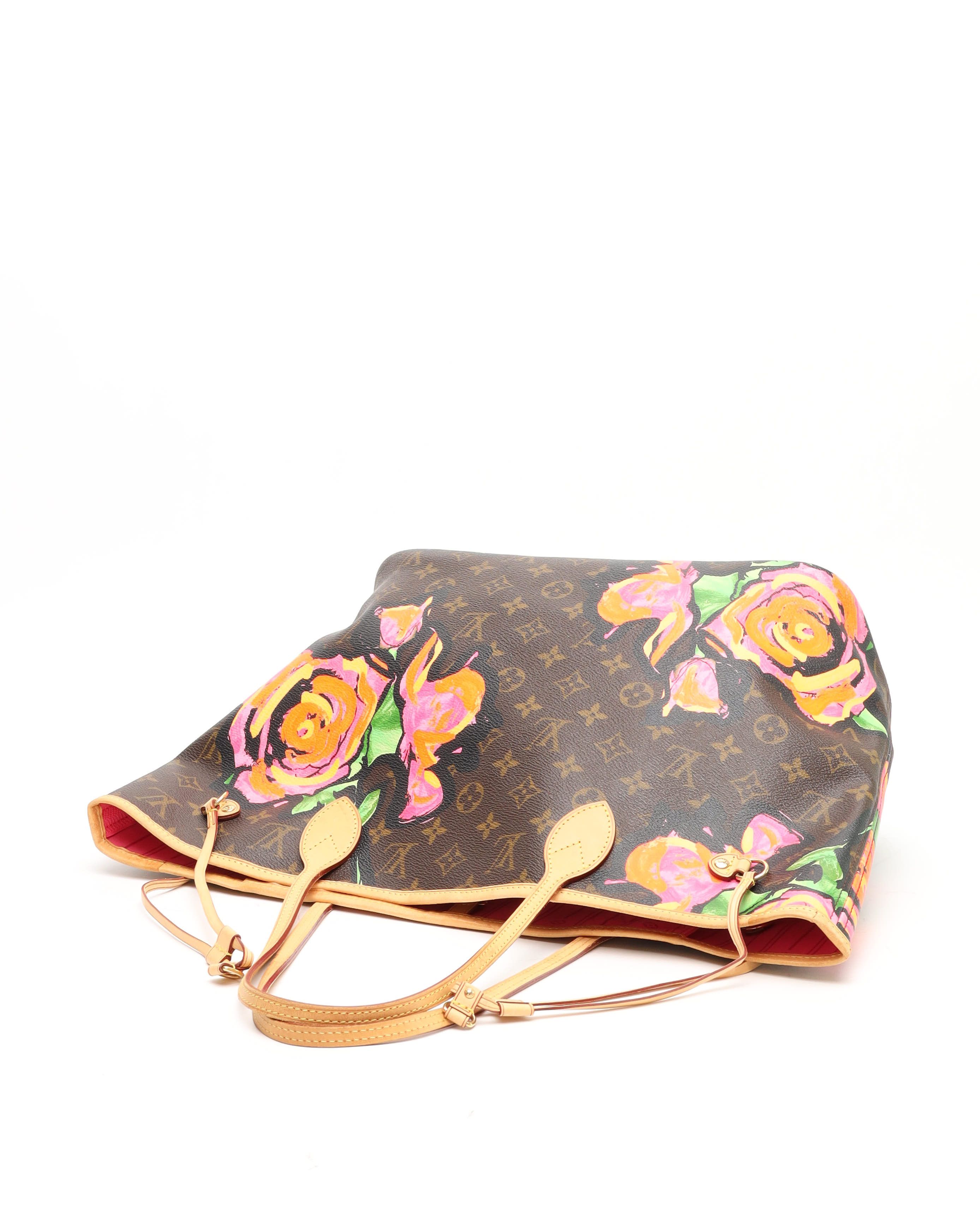 Pre-owned Louis Vuitton Stephen Sprouse Monogram Rose Neverfull Mm Tote Bag
