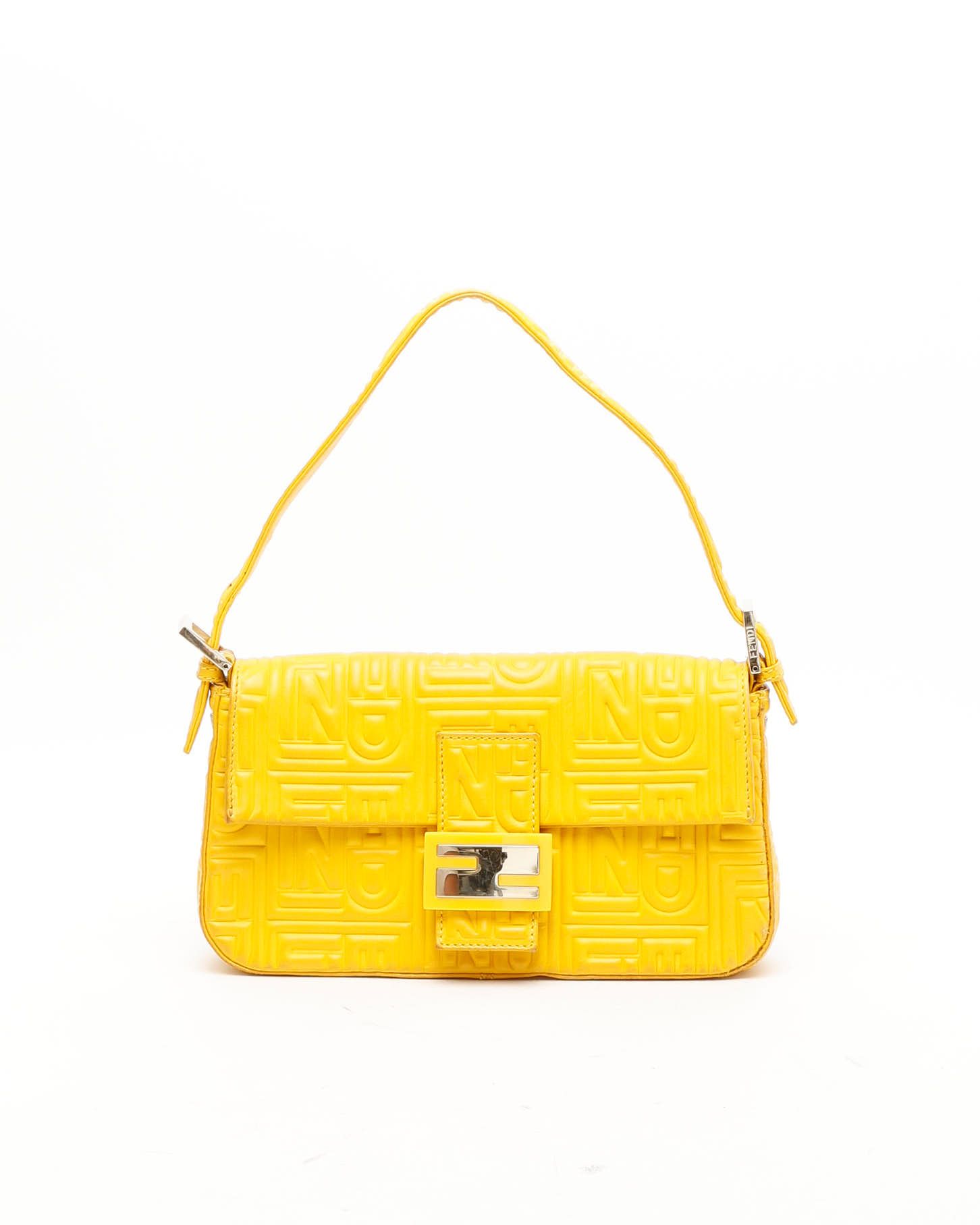 Fendi Embossed Baguette Bag