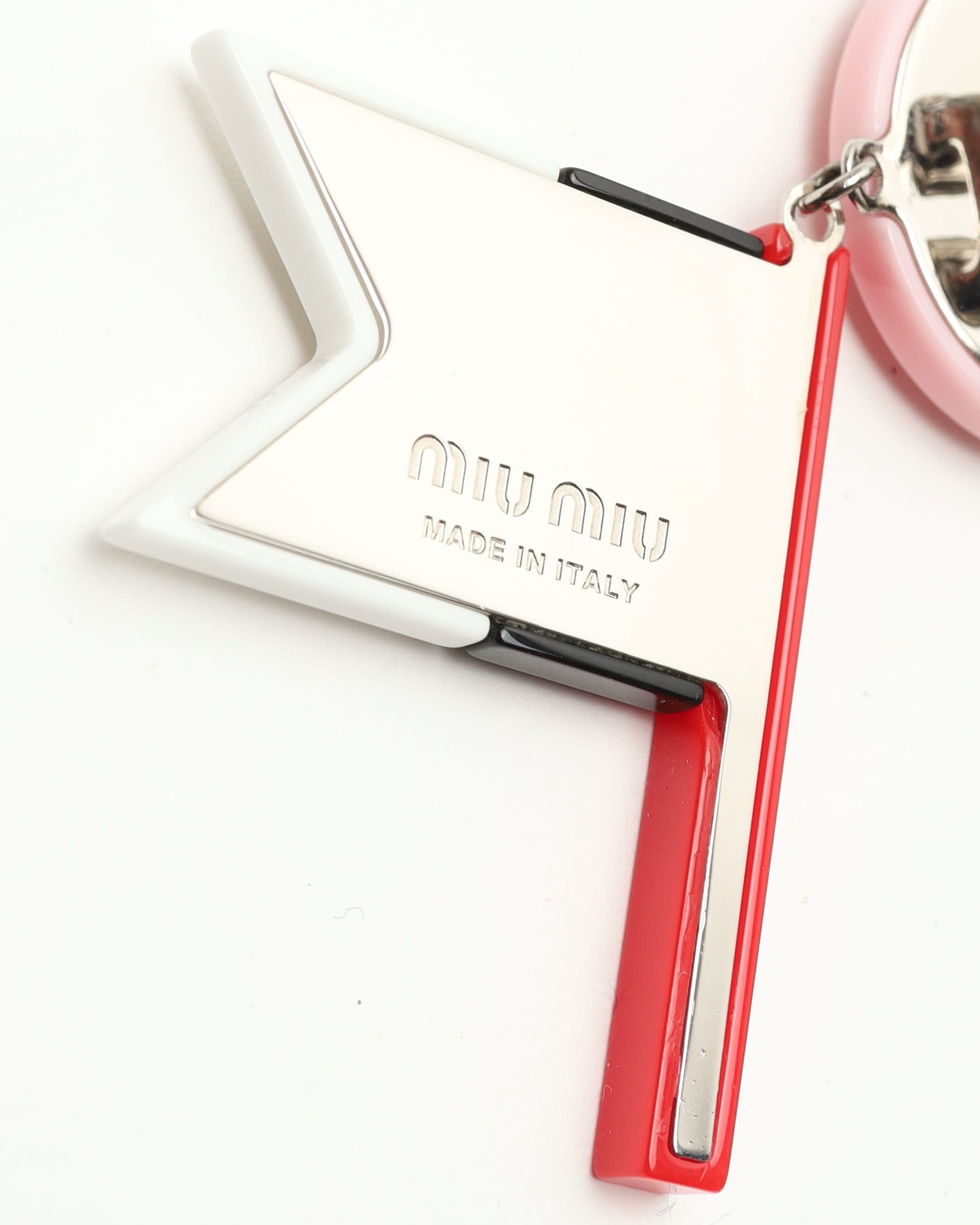 Miu Miu Rhinestone Clip-on Earrings In Pink