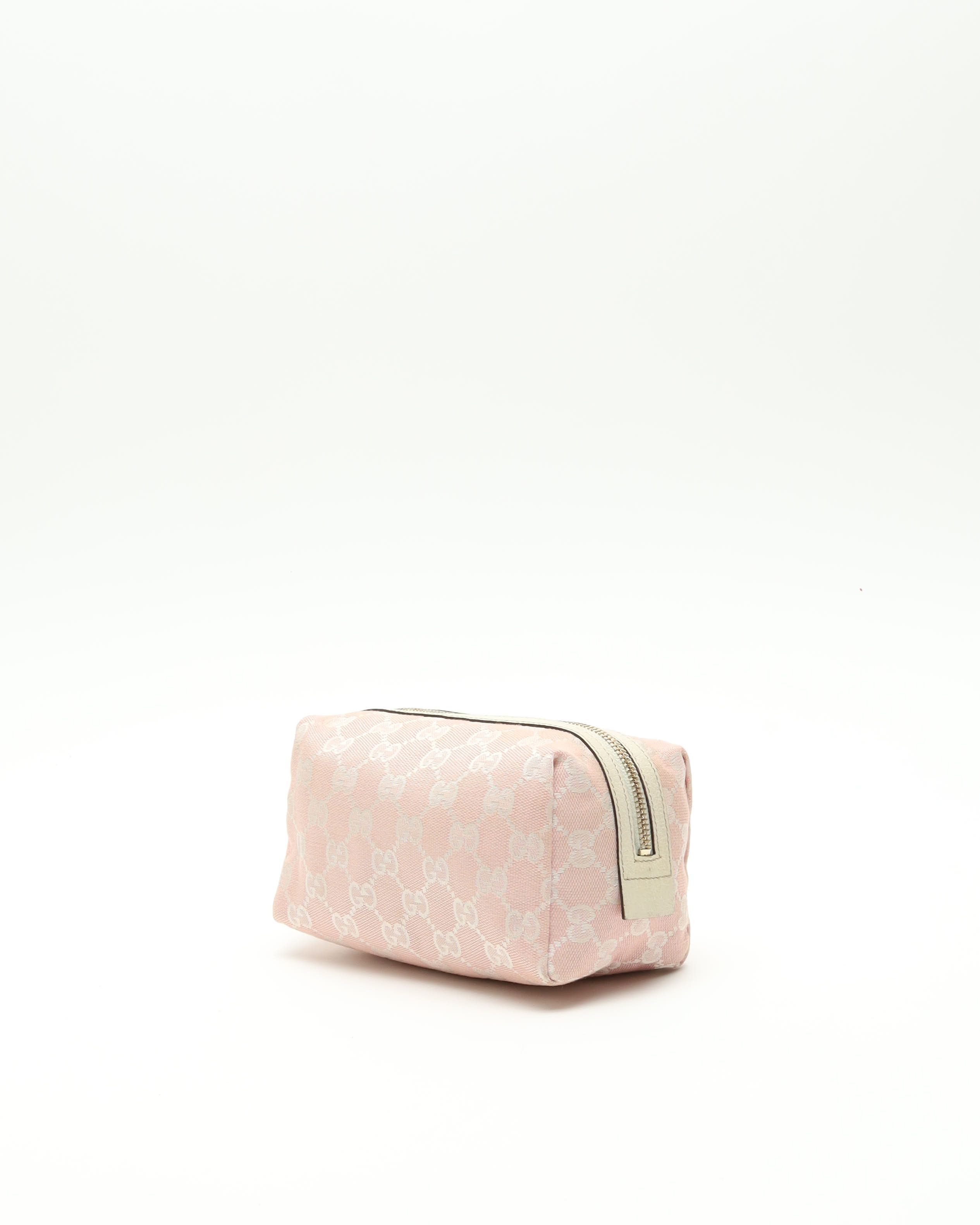 Gucci Canvas And Leather Pouch