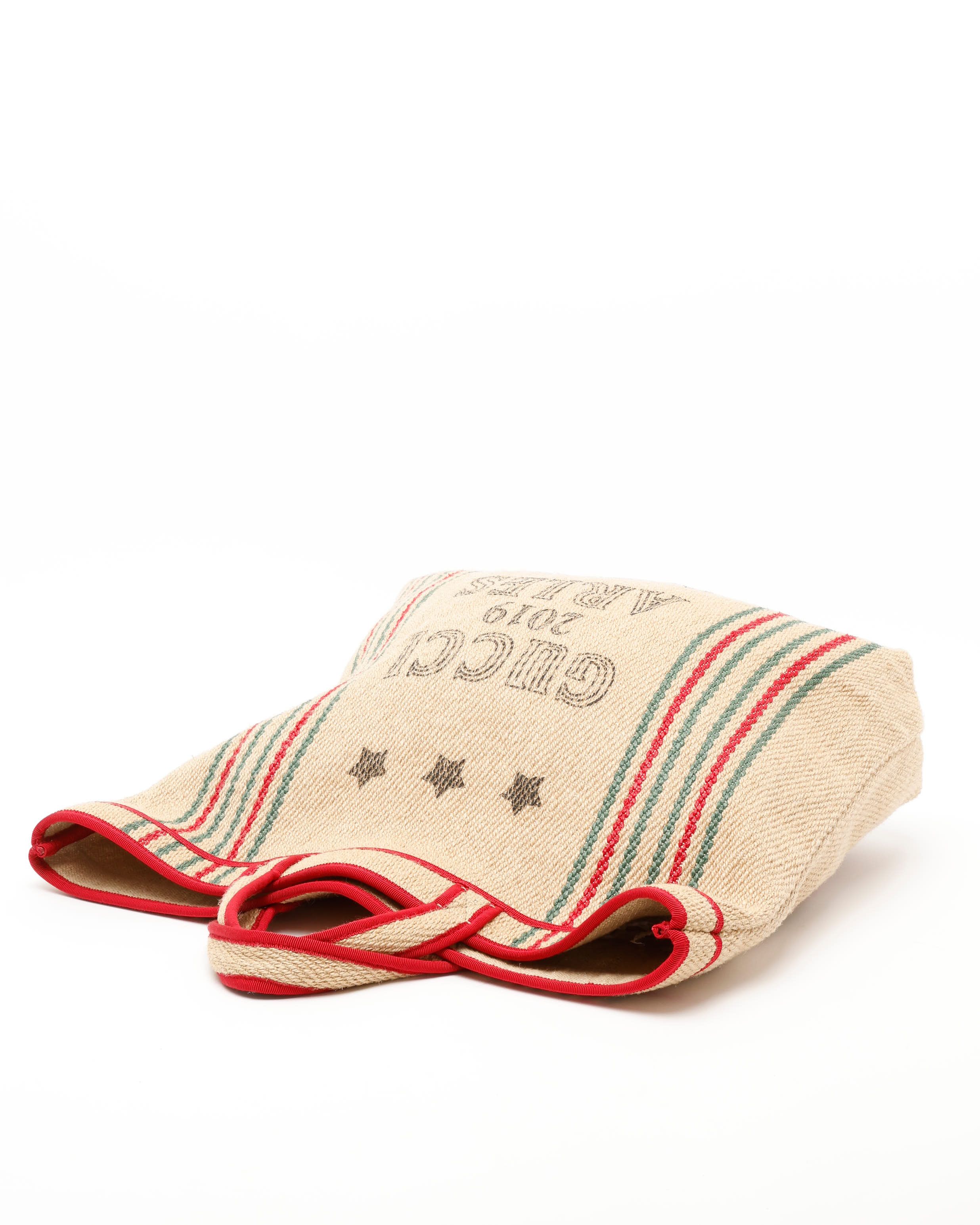 Gucci Arles Raffia Tote Bag