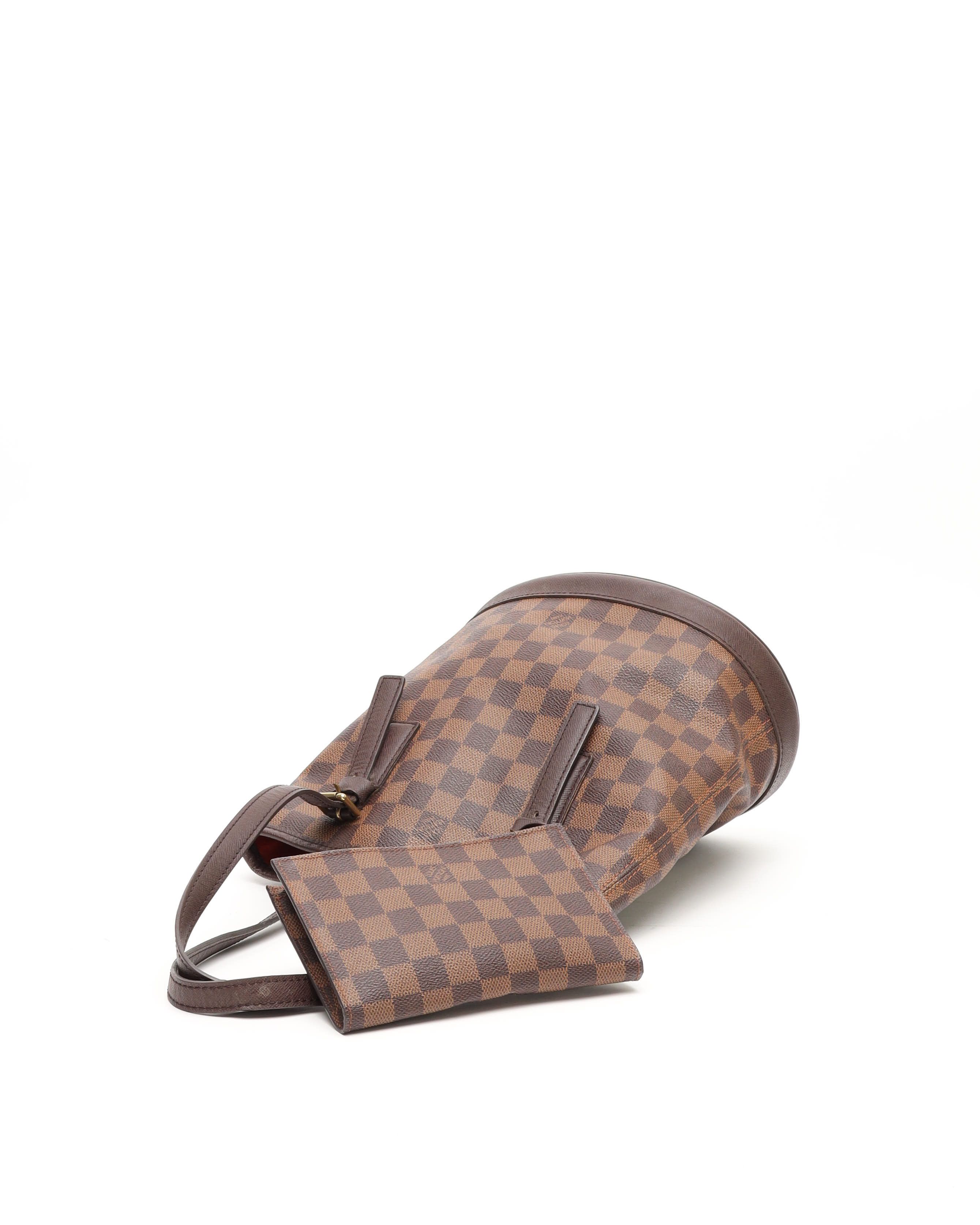 Pre-owned Louis Vuitton Damier Ebene Marais Bucket Bag