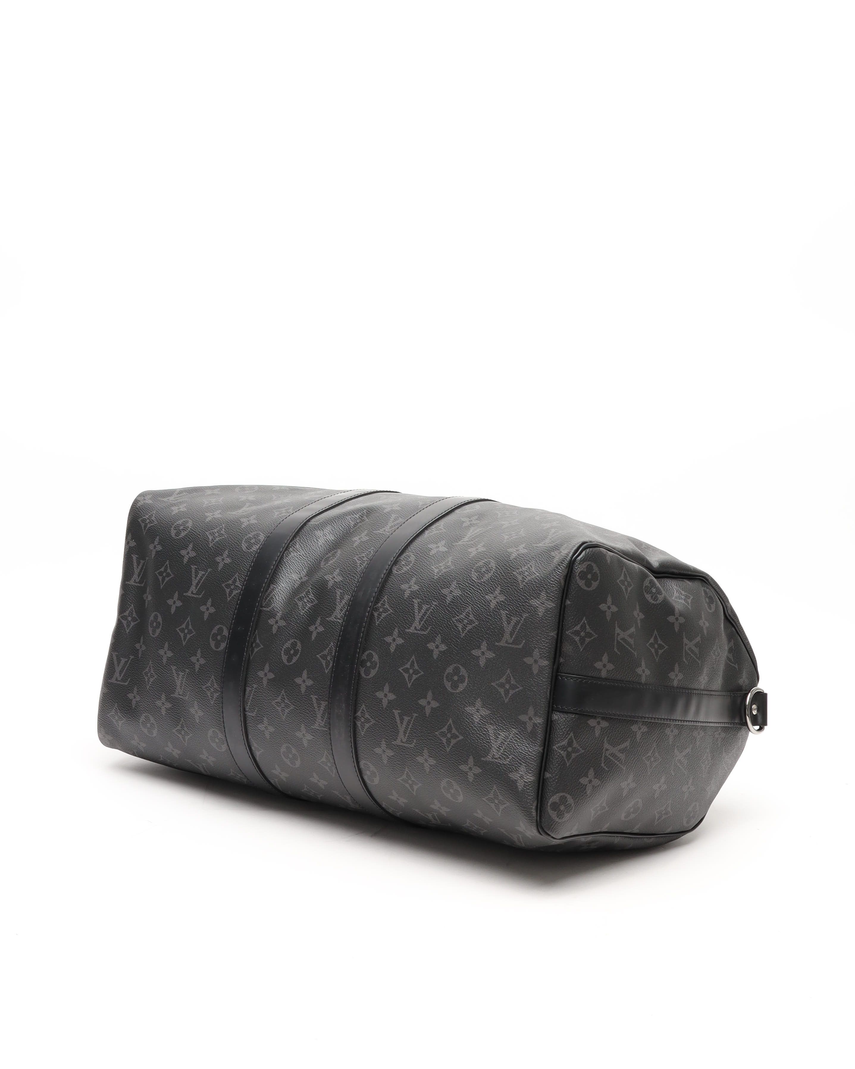 Pre-owned Louis Vuitton Monogram Eclipse Keepall Bandouliere 45 Weekend Bag