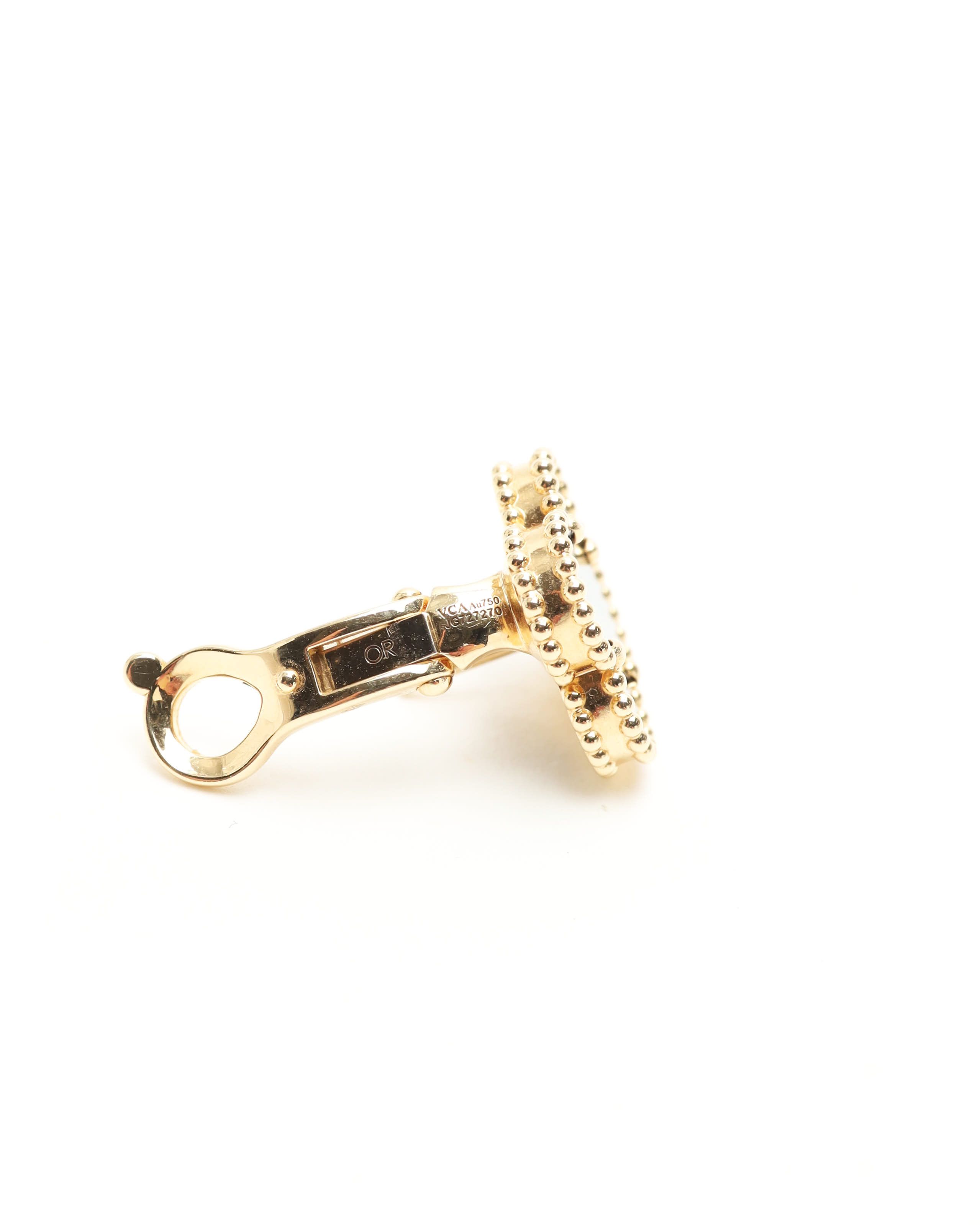 Van Cleef & Arpels Vintage Alhambra Onyx Earrings, Full Set