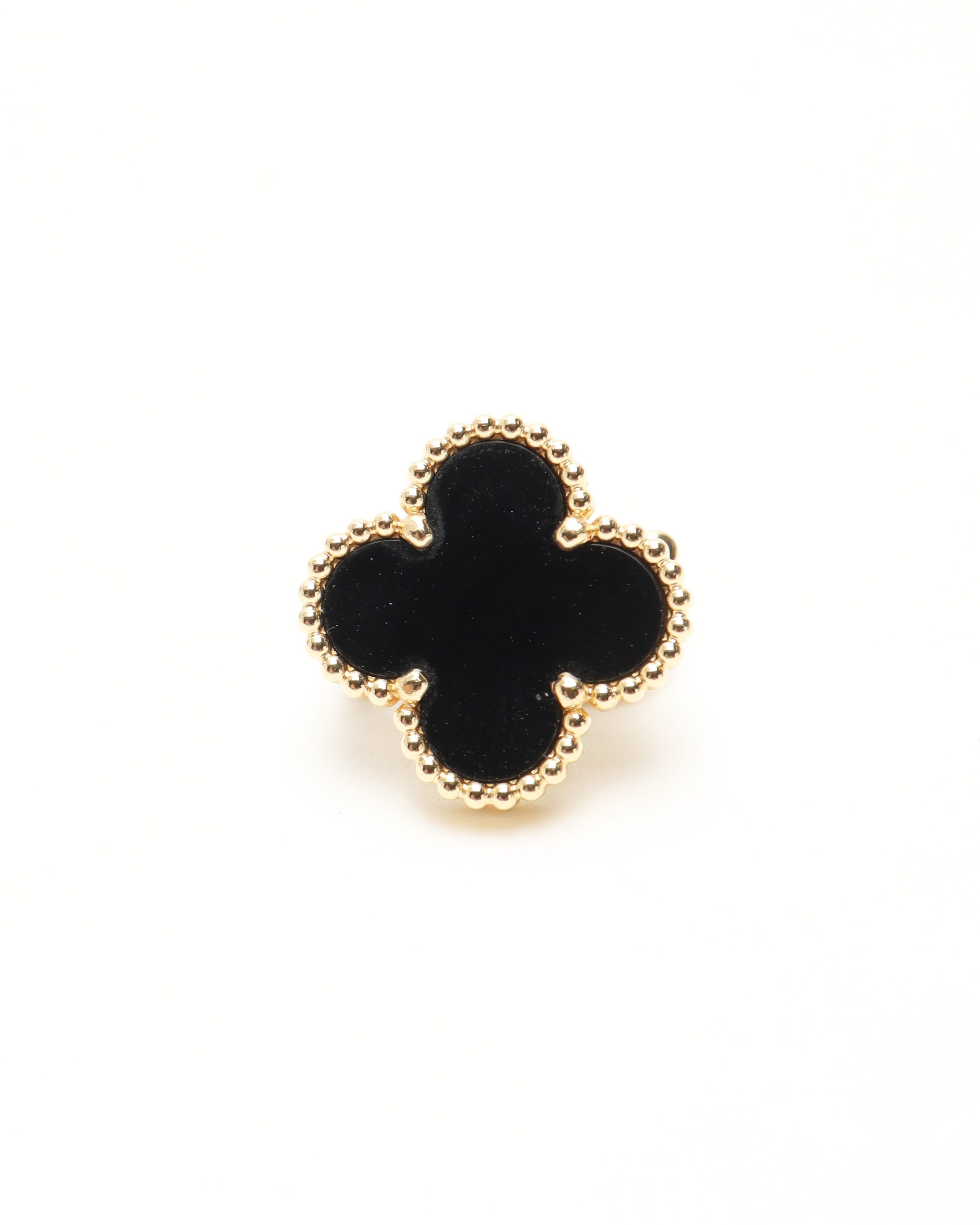 Van Cleef & Arpels Vintage Alhambra Onyx Earrings, Full Set