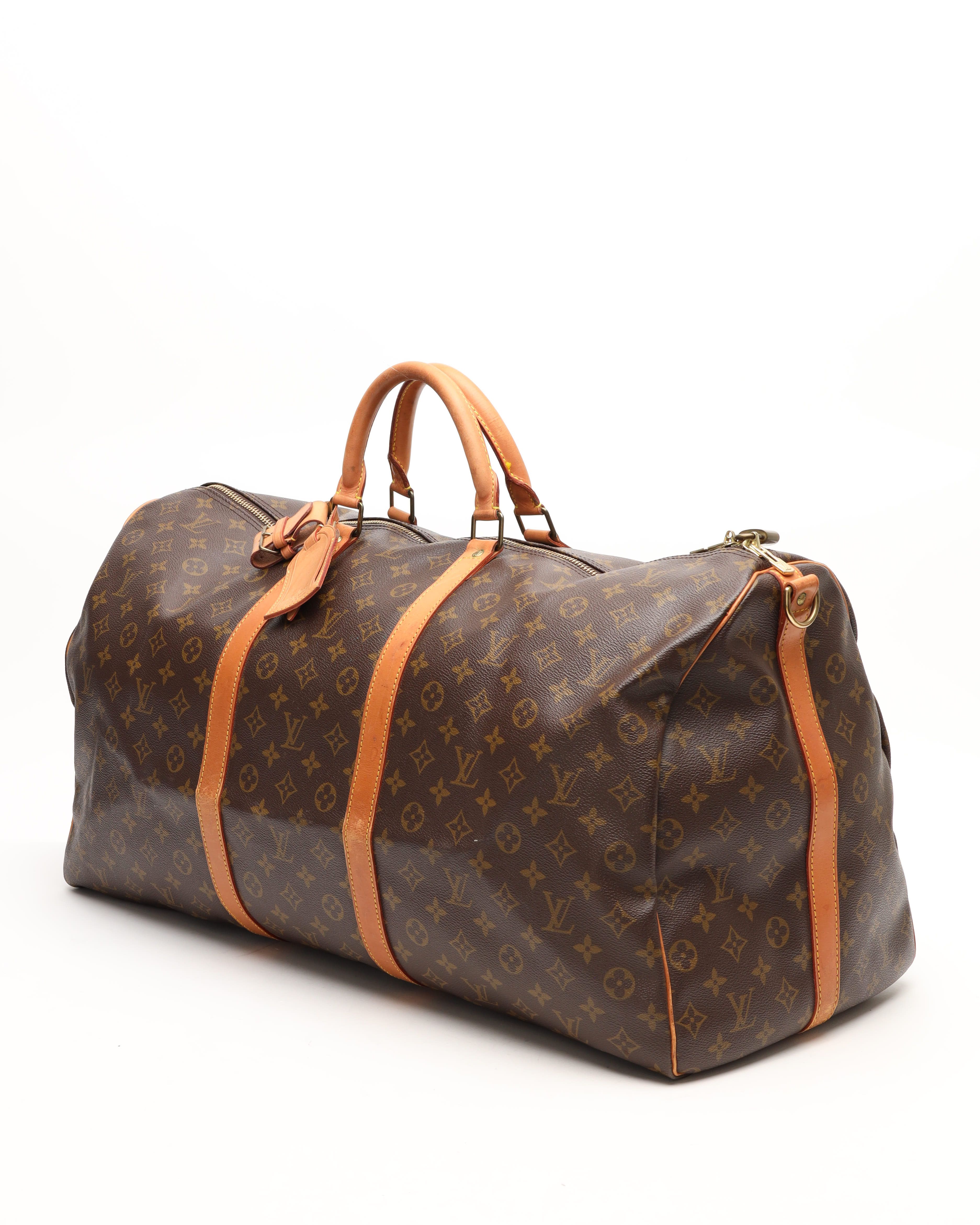Pre-owned Louis Vuitton Monogram Keepall Bandouliére 60 Weekend Bag