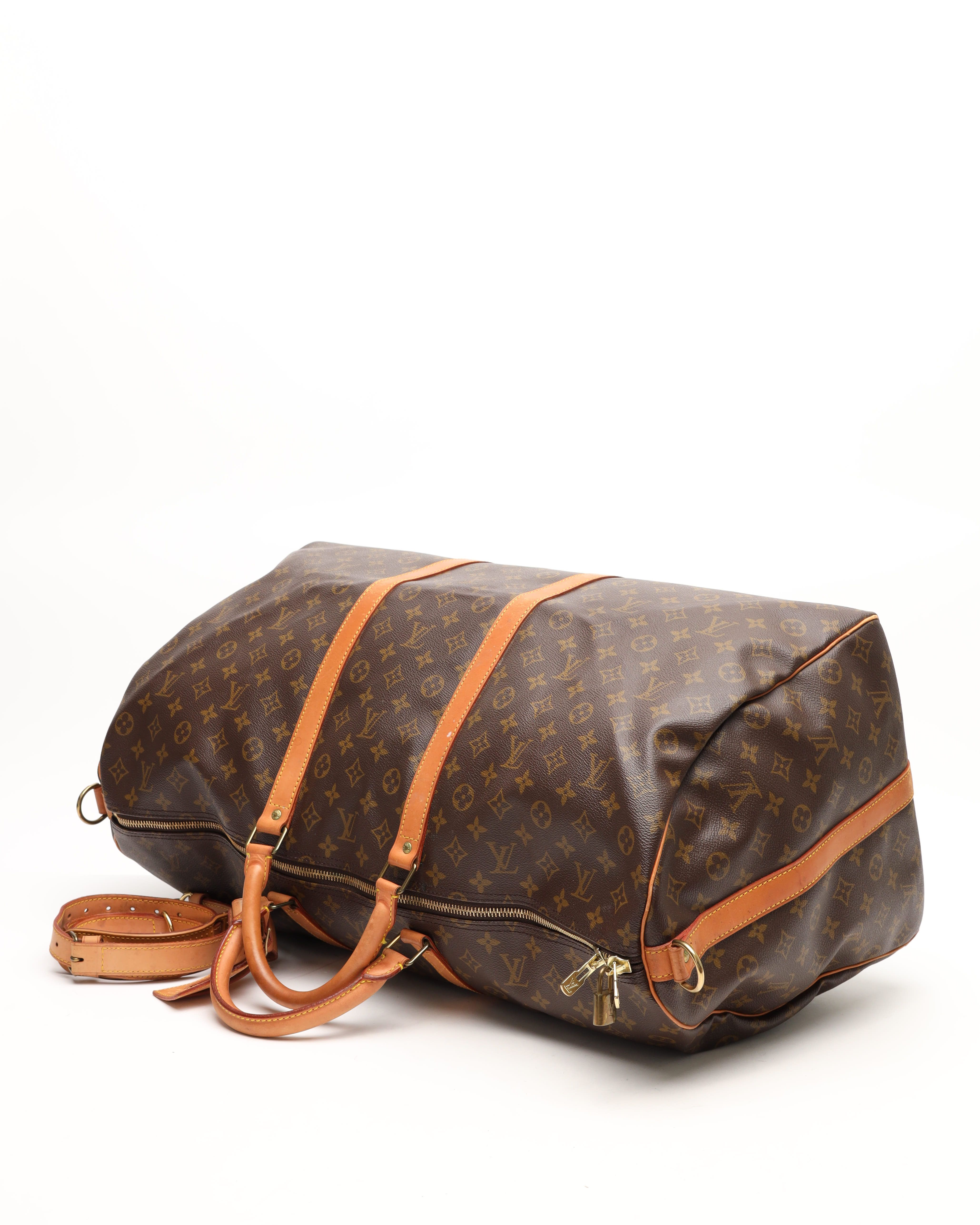 Pre-owned Louis Vuitton Monogram Keepall Bandouliére 60 Weekend Bag