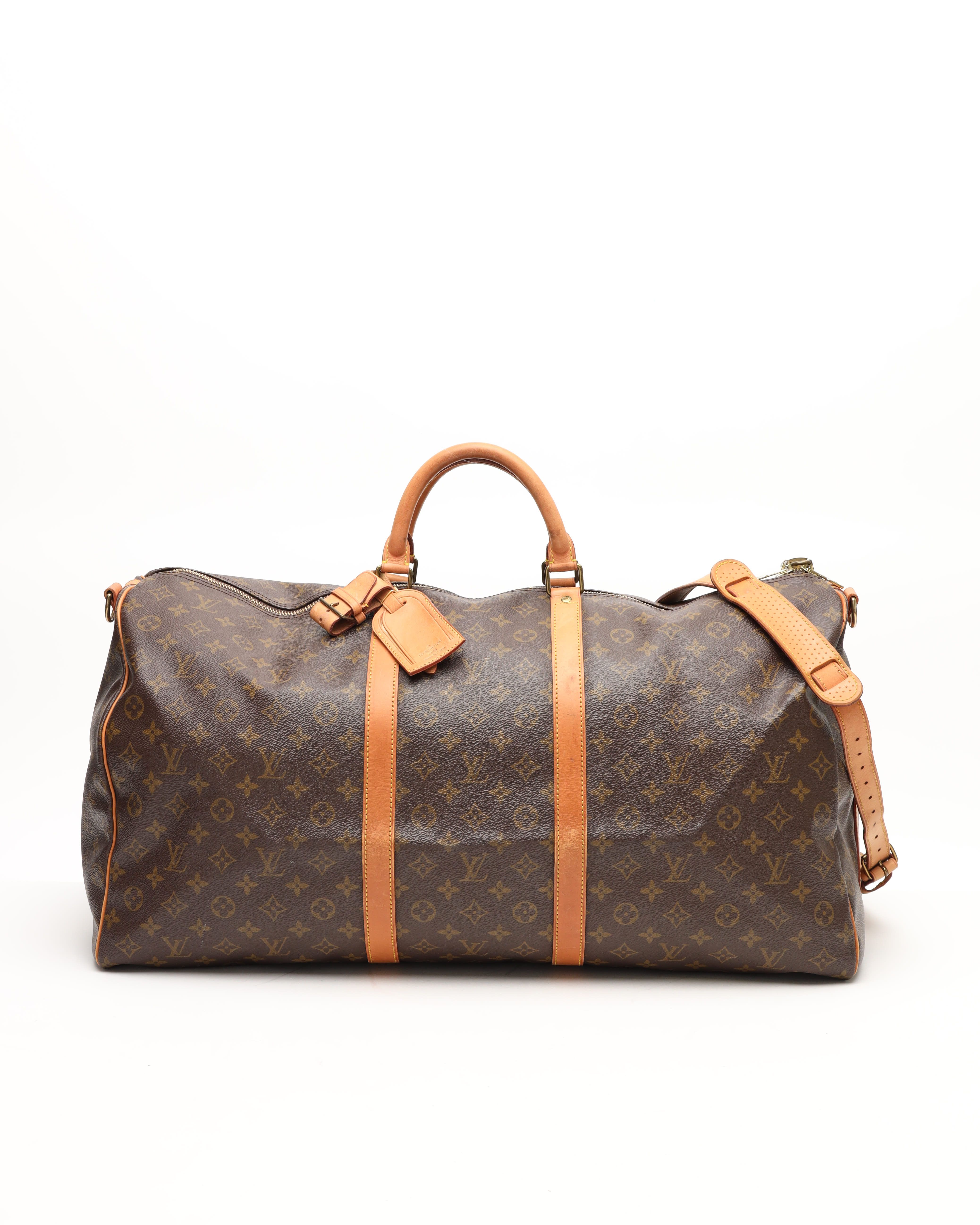 Pre-owned Louis Vuitton Monogram Keepall Bandouliére 60 Weekend Bag