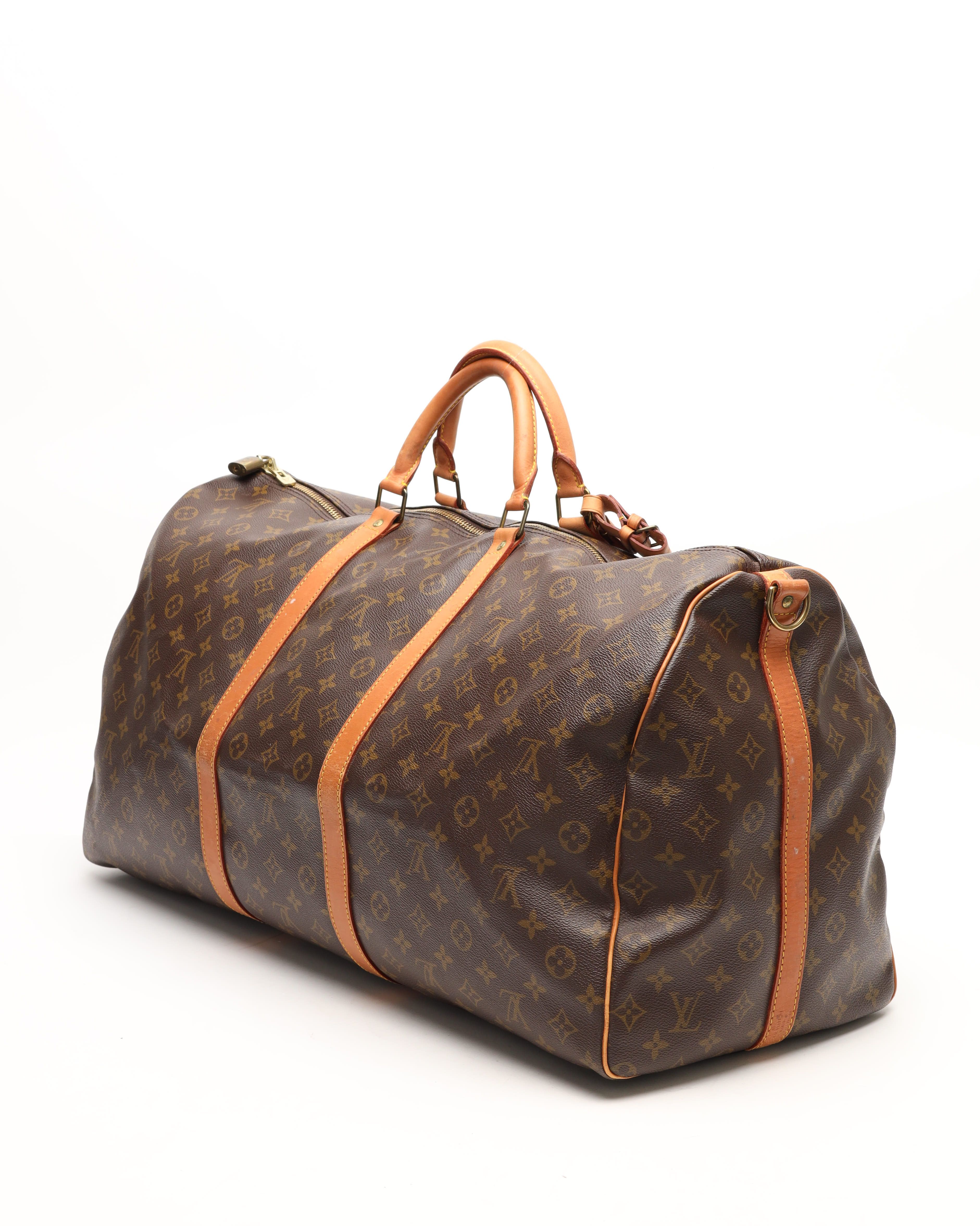 Pre-owned Louis Vuitton Monogram Keepall Bandouliére 60 Weekend Bag