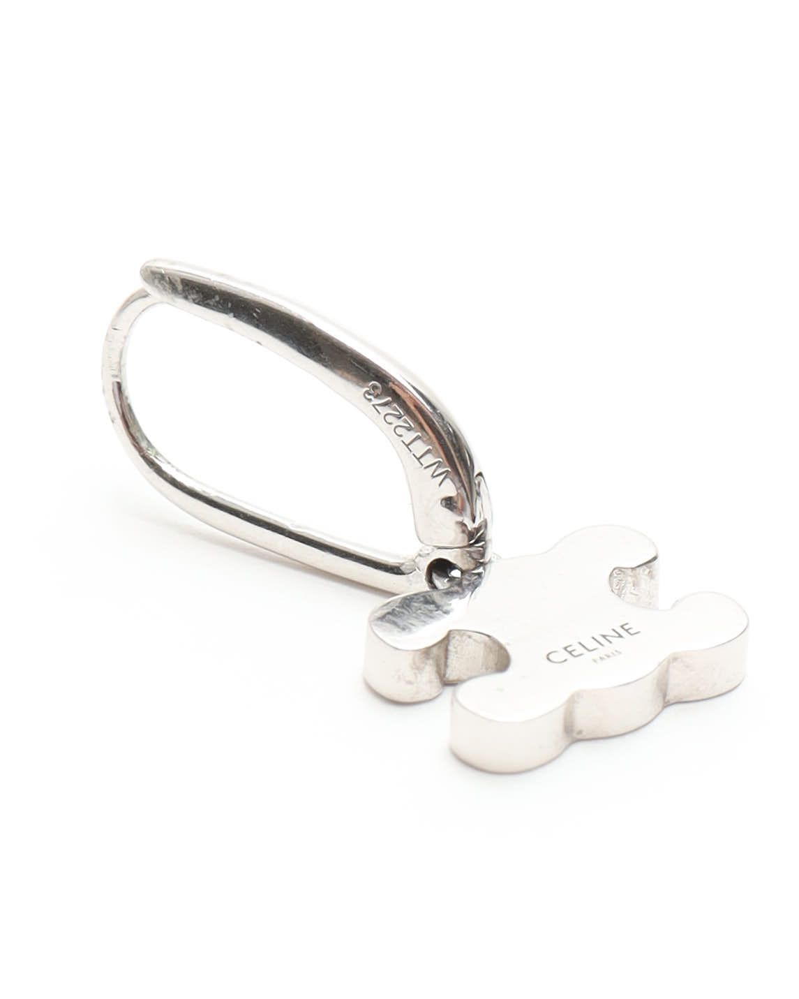 Celine Céline Triomphe Rhinestone Earrings In Silver