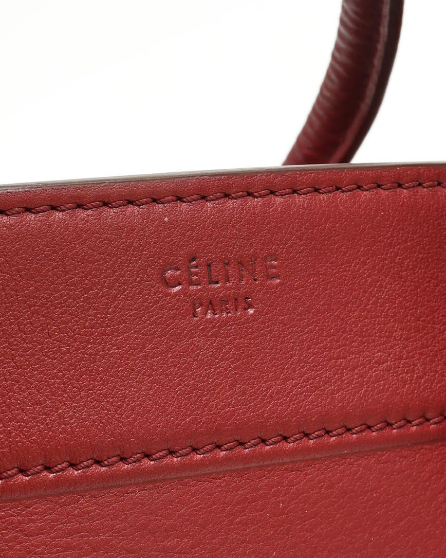 Celine Red Drummed Leather Phantom Luggage (authentic Pre-loved)