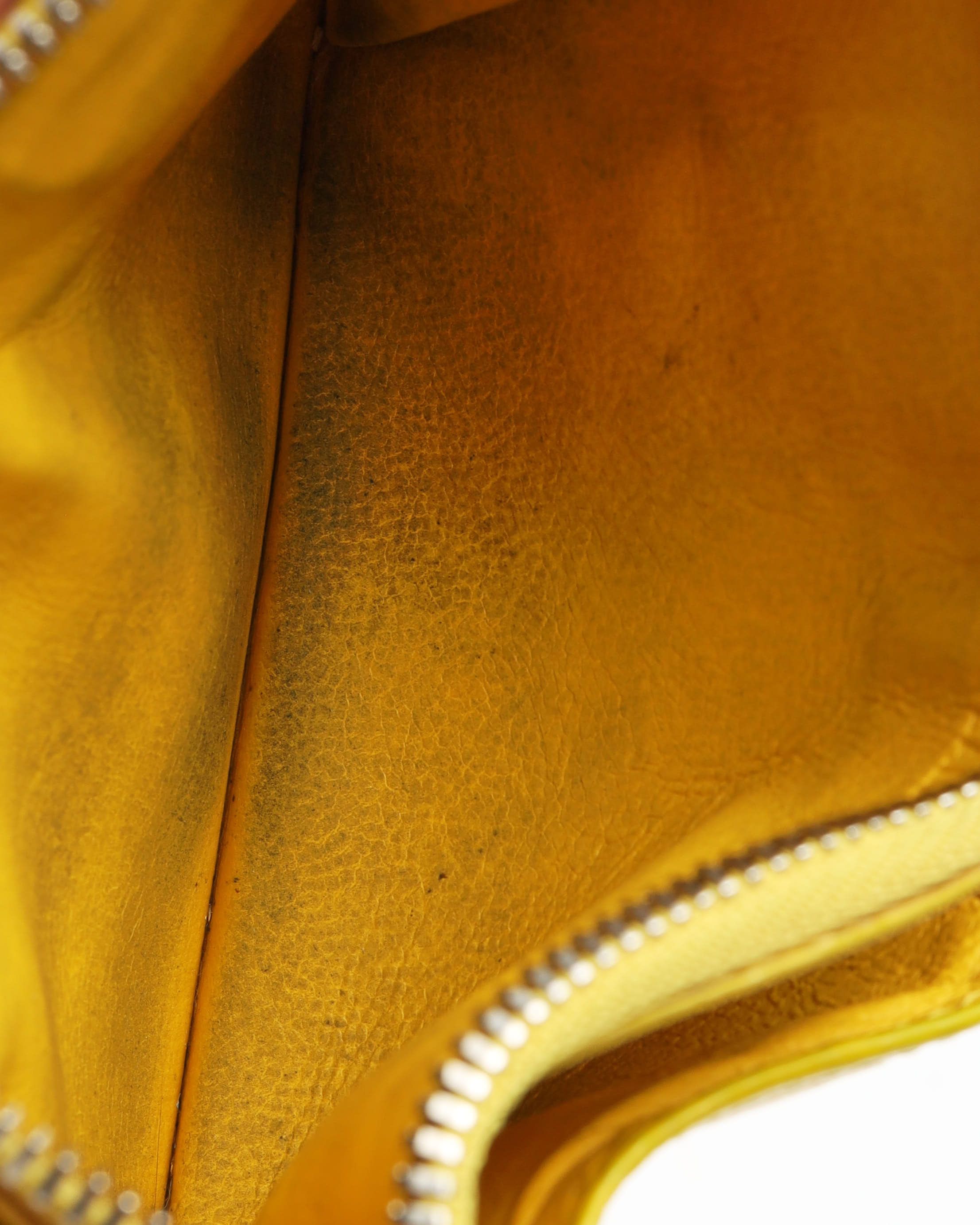 Balenciaga Leather Card Holder In Yellow