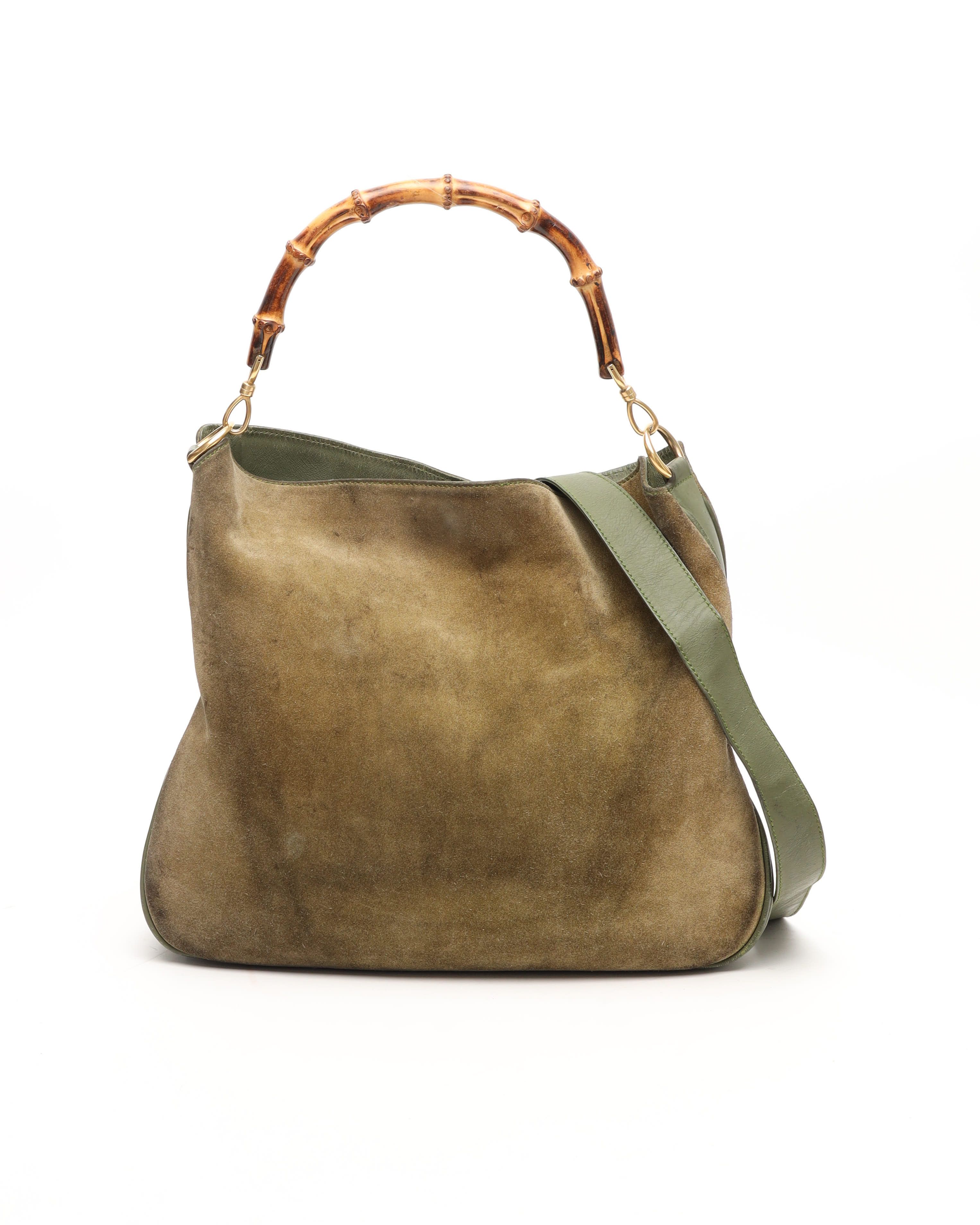 Gucci Bamboo Suede Tote Bag