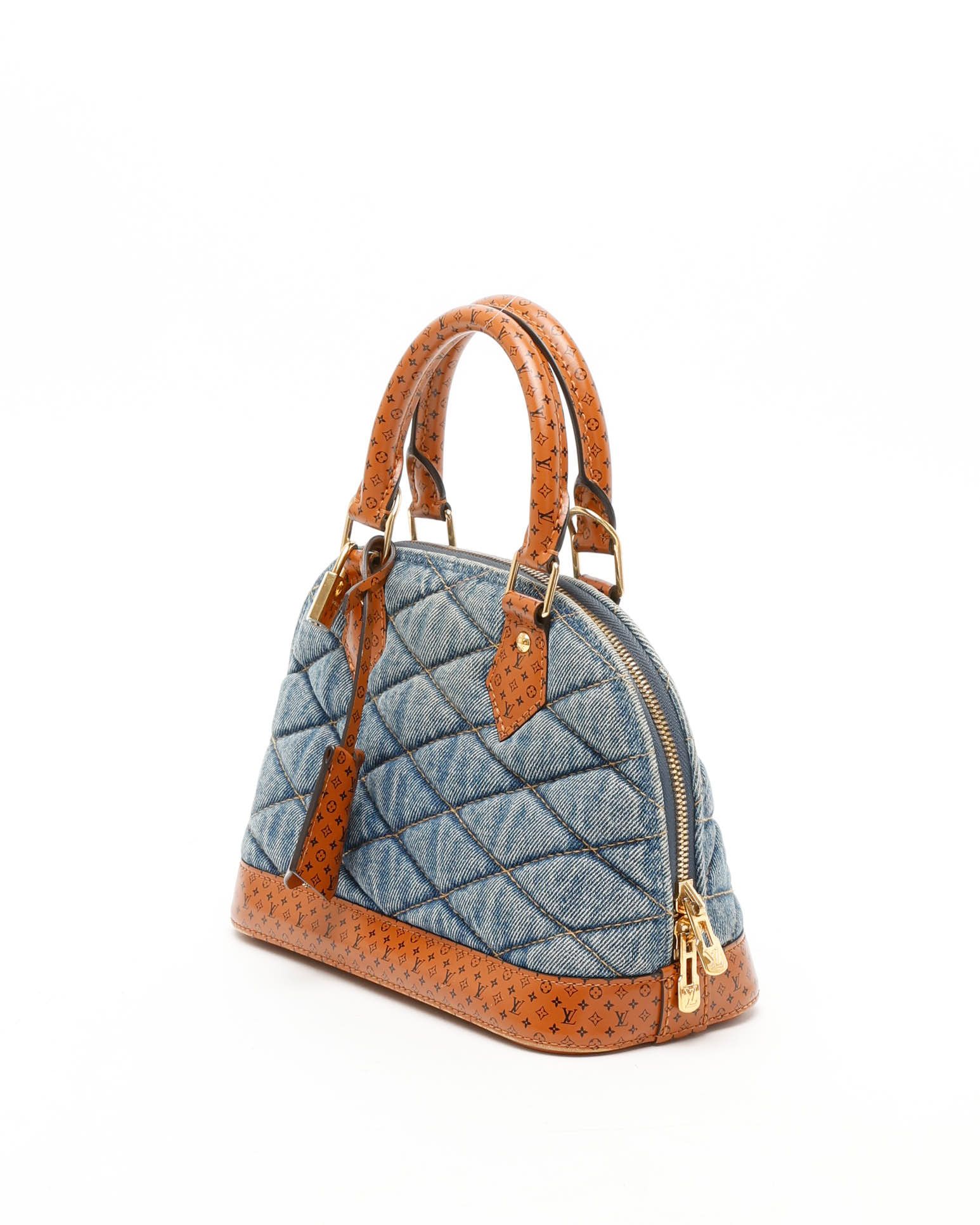 Pre-owned Louis Vuitton Denim Limited Edition Malletage Alma Bb Bag