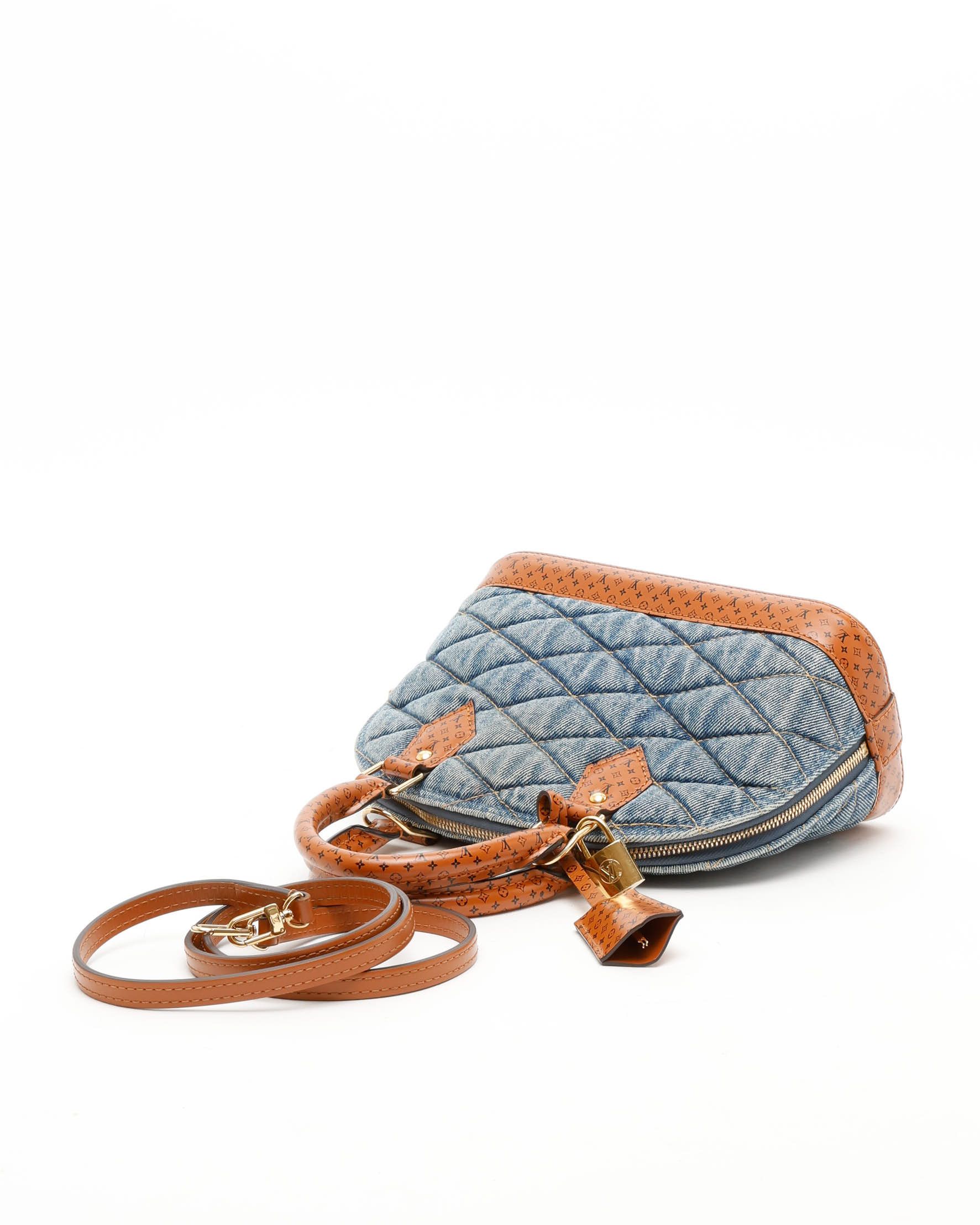 Pre-owned Louis Vuitton Denim Limited Edition Malletage Alma Bb Bag