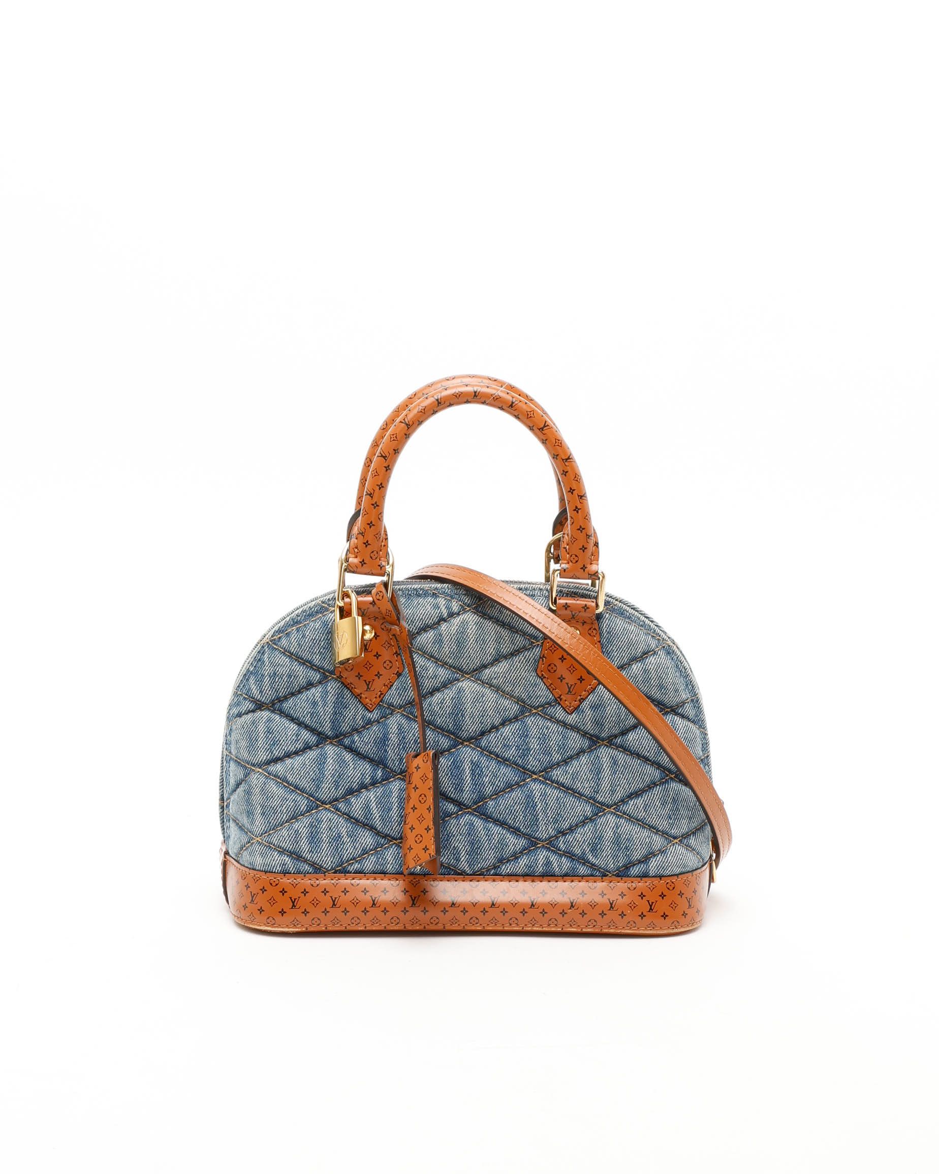 Pre-owned Louis Vuitton Denim Limited Edition Malletage Alma Bb Bag