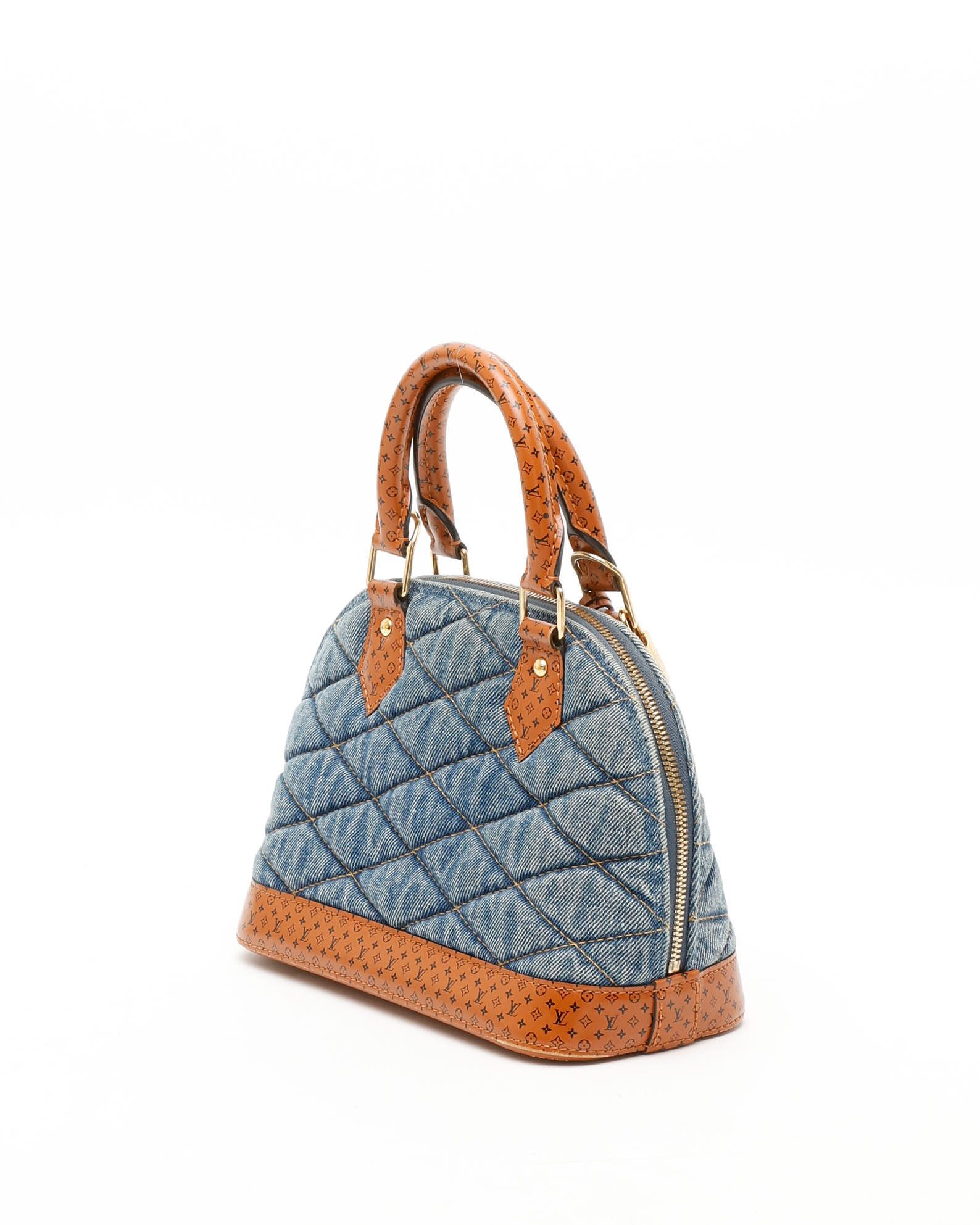 Pre-owned Louis Vuitton Denim Limited Edition Malletage Alma Bb Bag