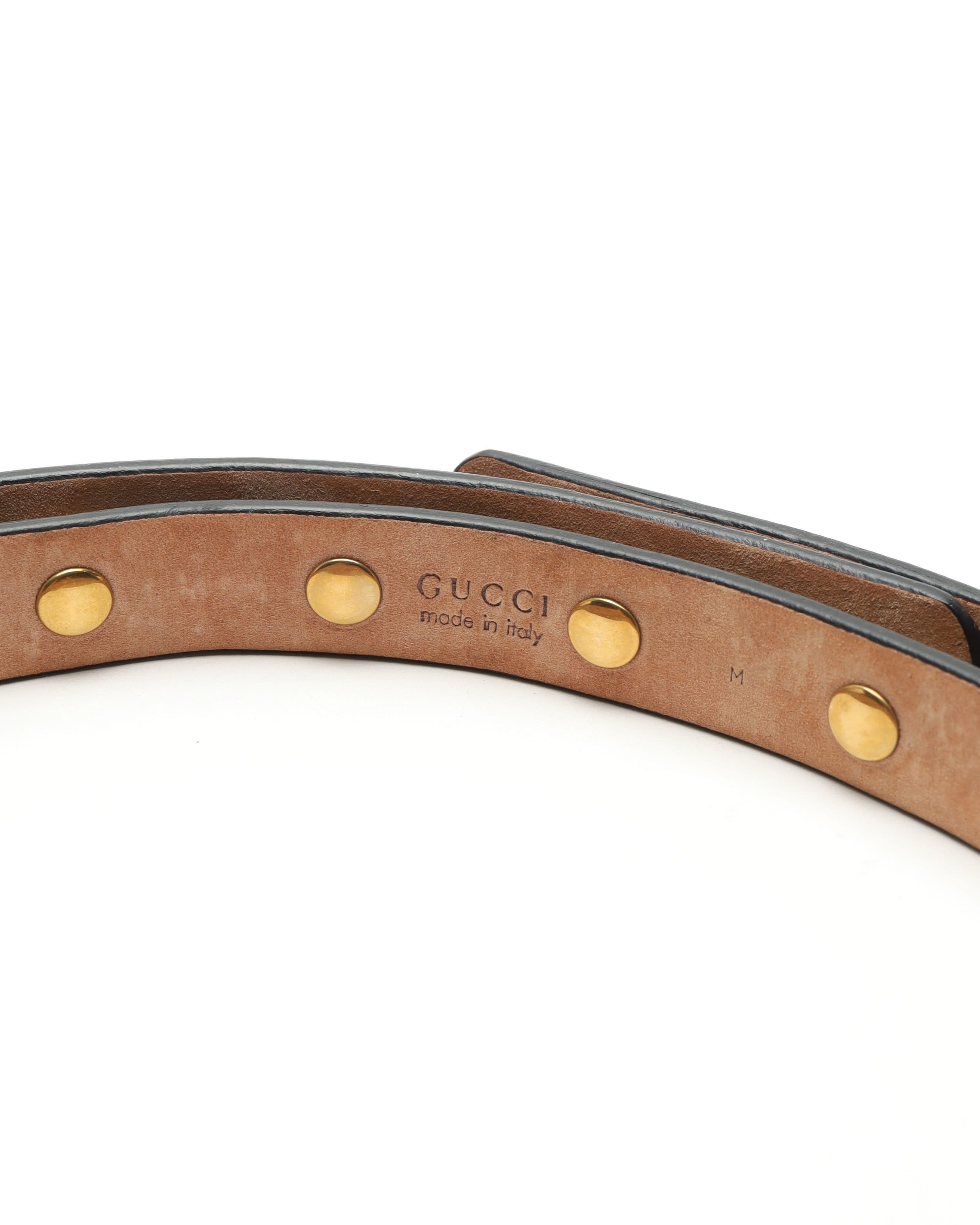 Gucci Interlocking G Leather Belt, Size M