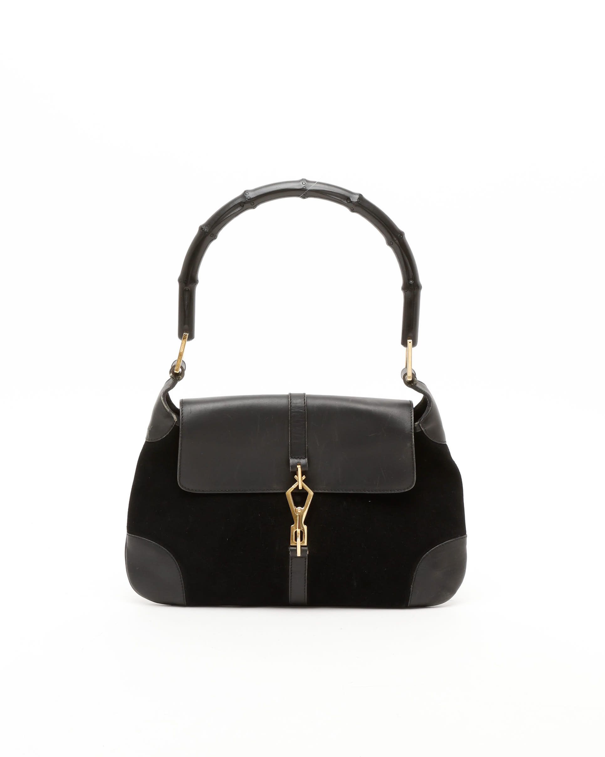 Gucci Bamboo Suede Shoulder Bag