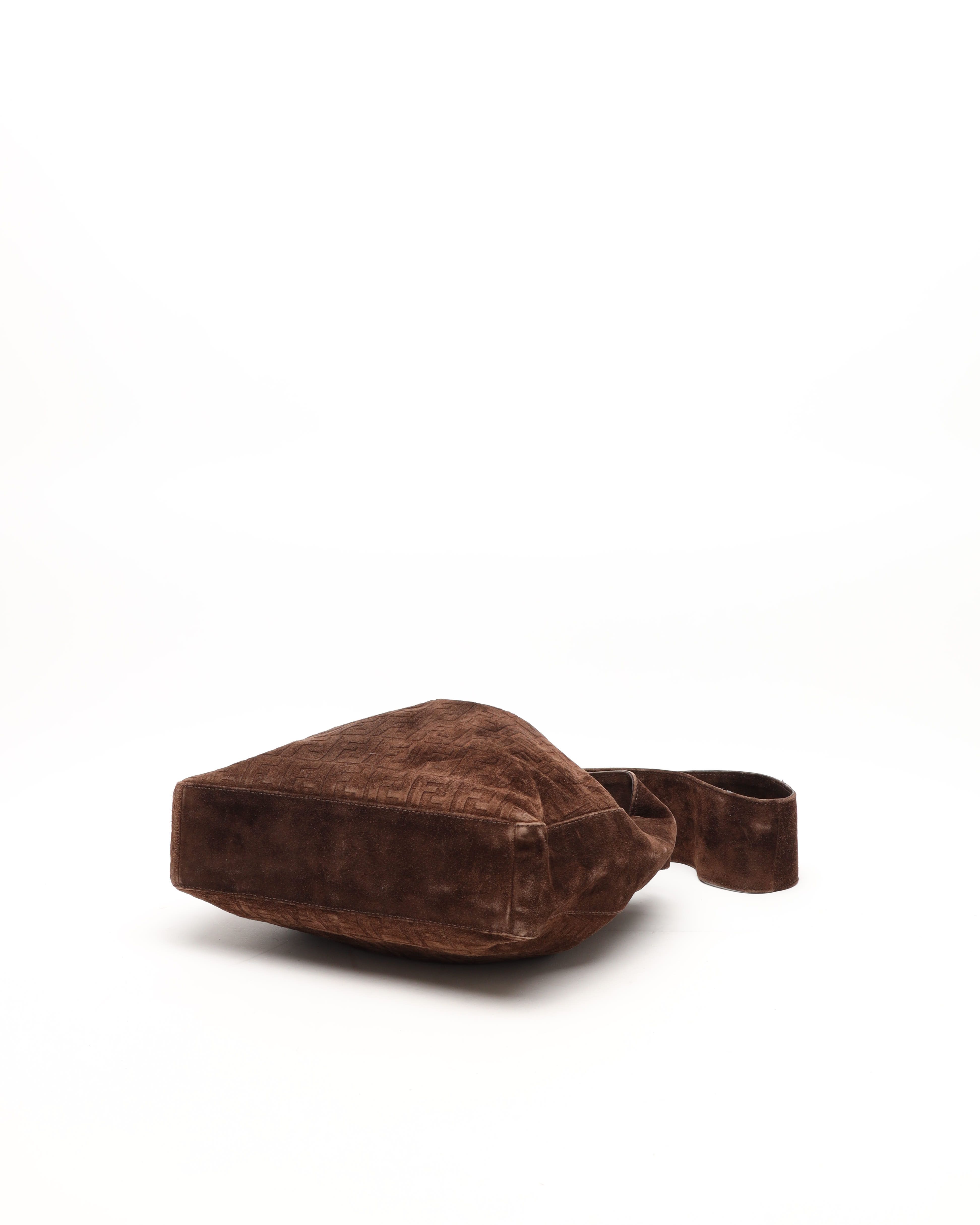 Fendi Suede Zucca Shoulder Bag