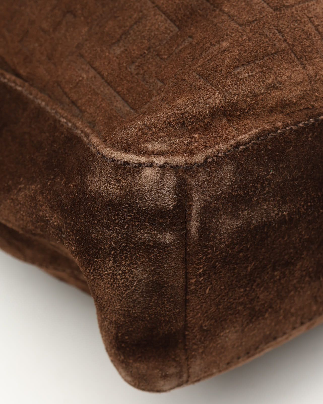 Fendi Suede Zucca Shoulder Bag