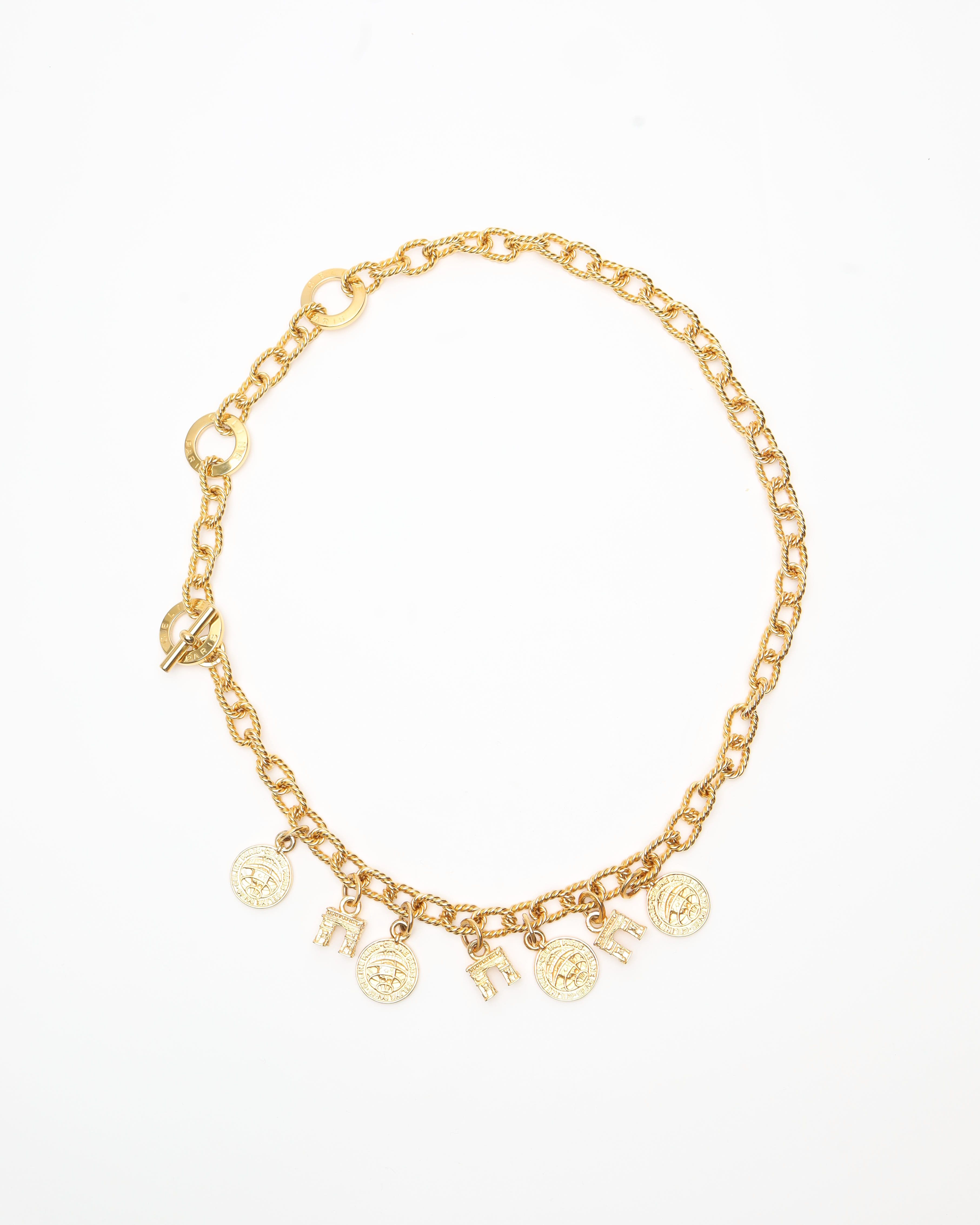 Celine Céline Triomphe Gold Chain Belt, Size Adjustable