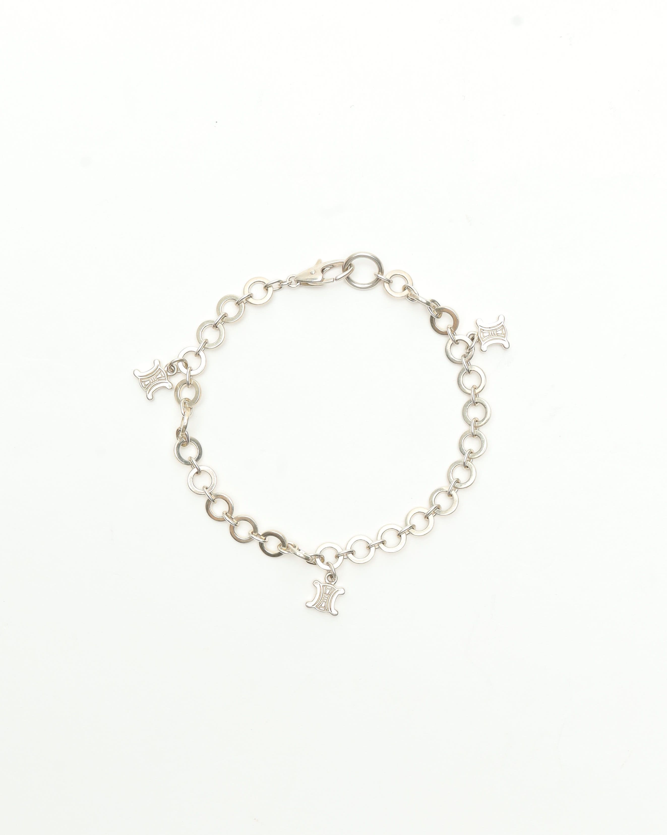 Celine Céline Mini Silver Triomphe Bracelet In Silver