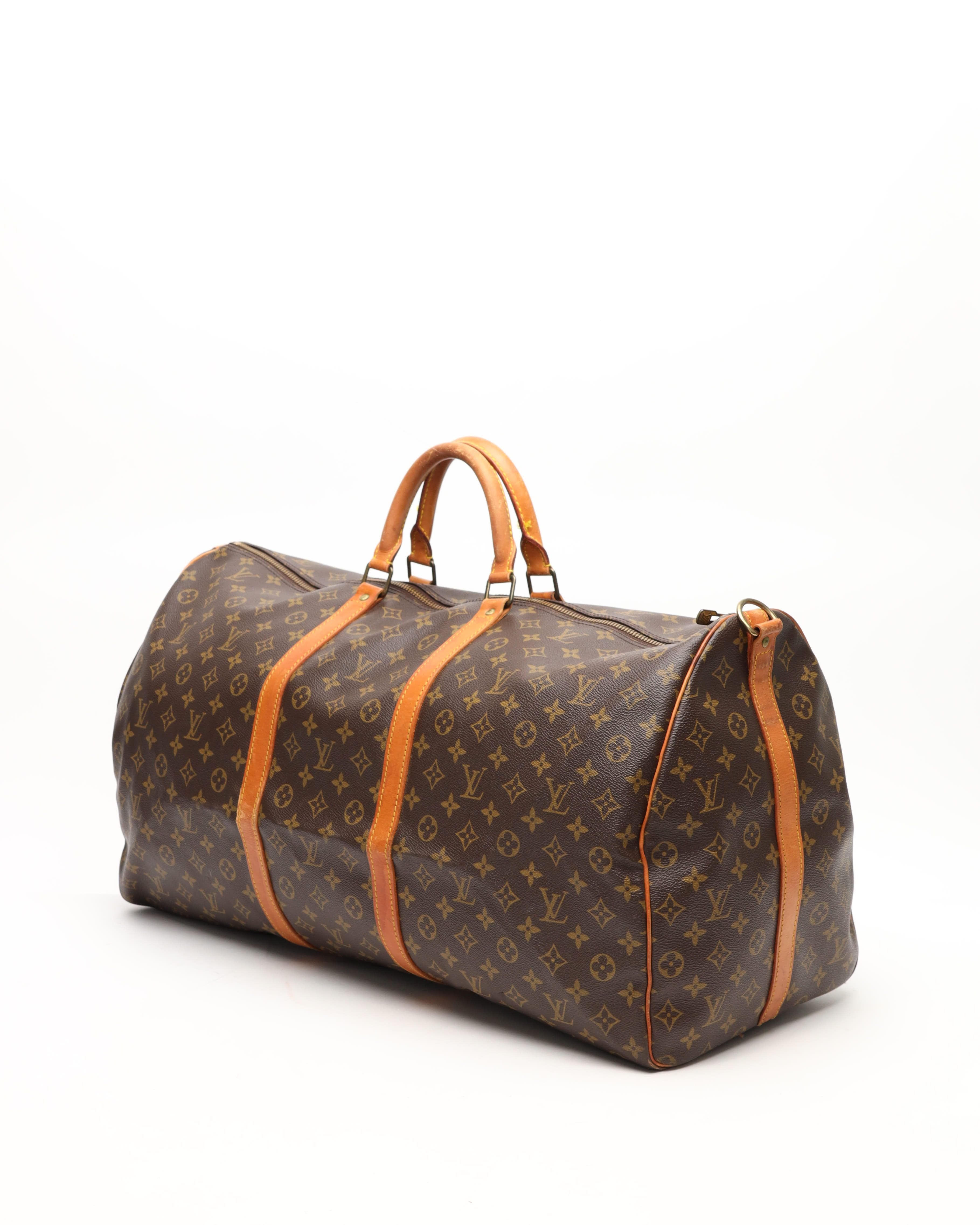 Pre-owned Louis Vuitton Monogram Keepall Bandouliére 60 Weekend Bag