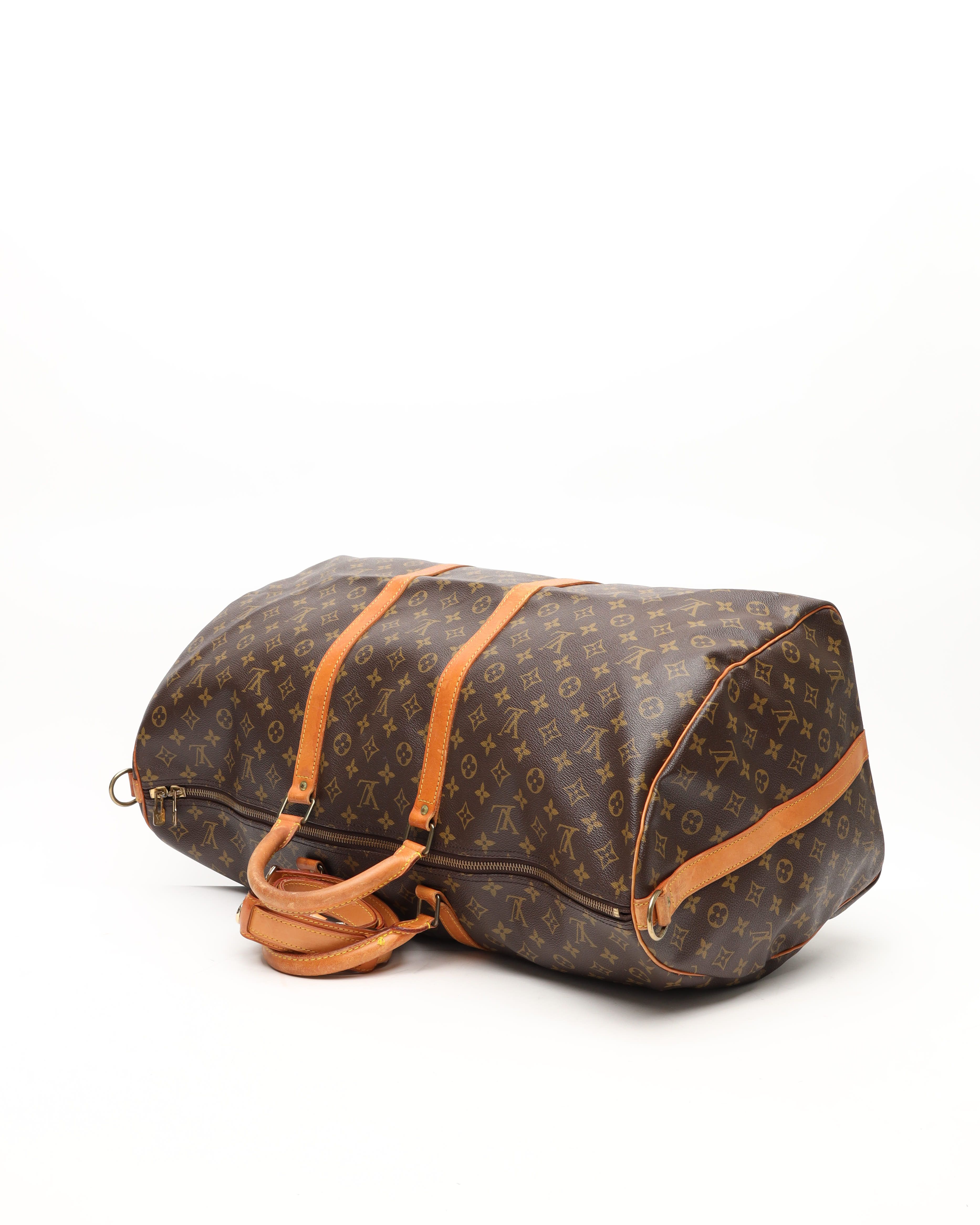 Pre-owned Louis Vuitton Monogram Keepall Bandouliére 60 Weekend Bag