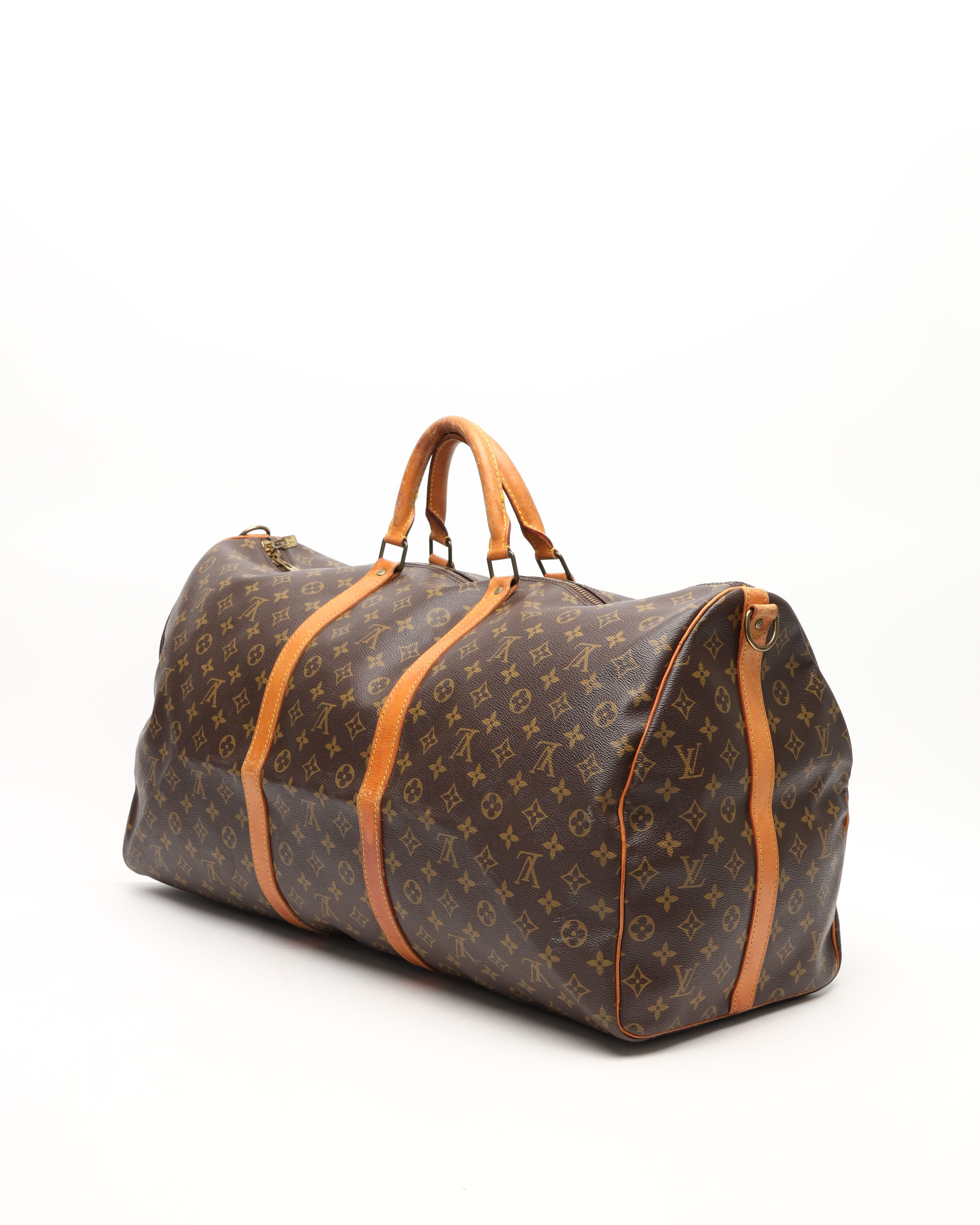 Pre-owned Louis Vuitton Monogram Keepall Bandouliére 60 Weekend Bag