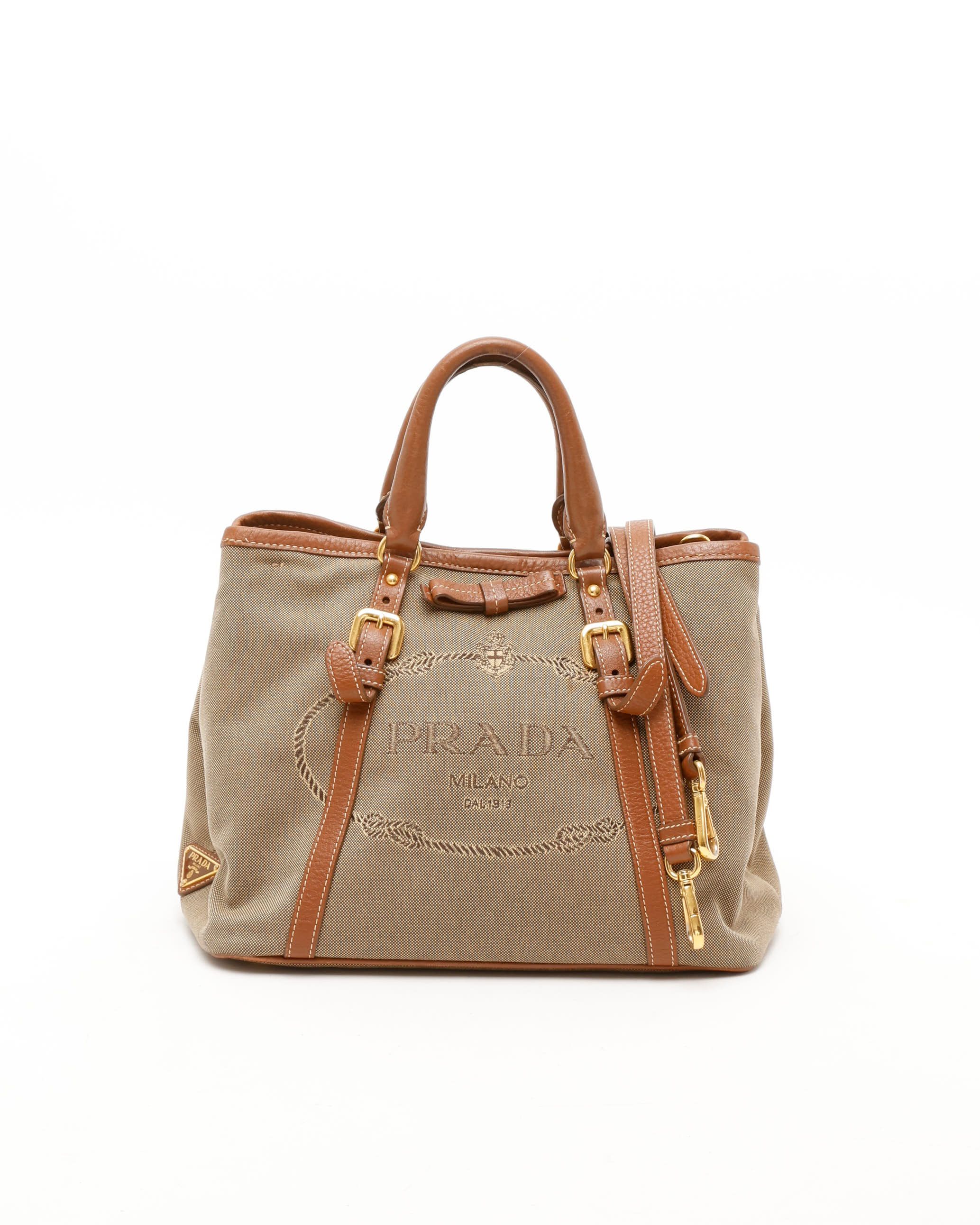 Prada Jaquard Logo Bag