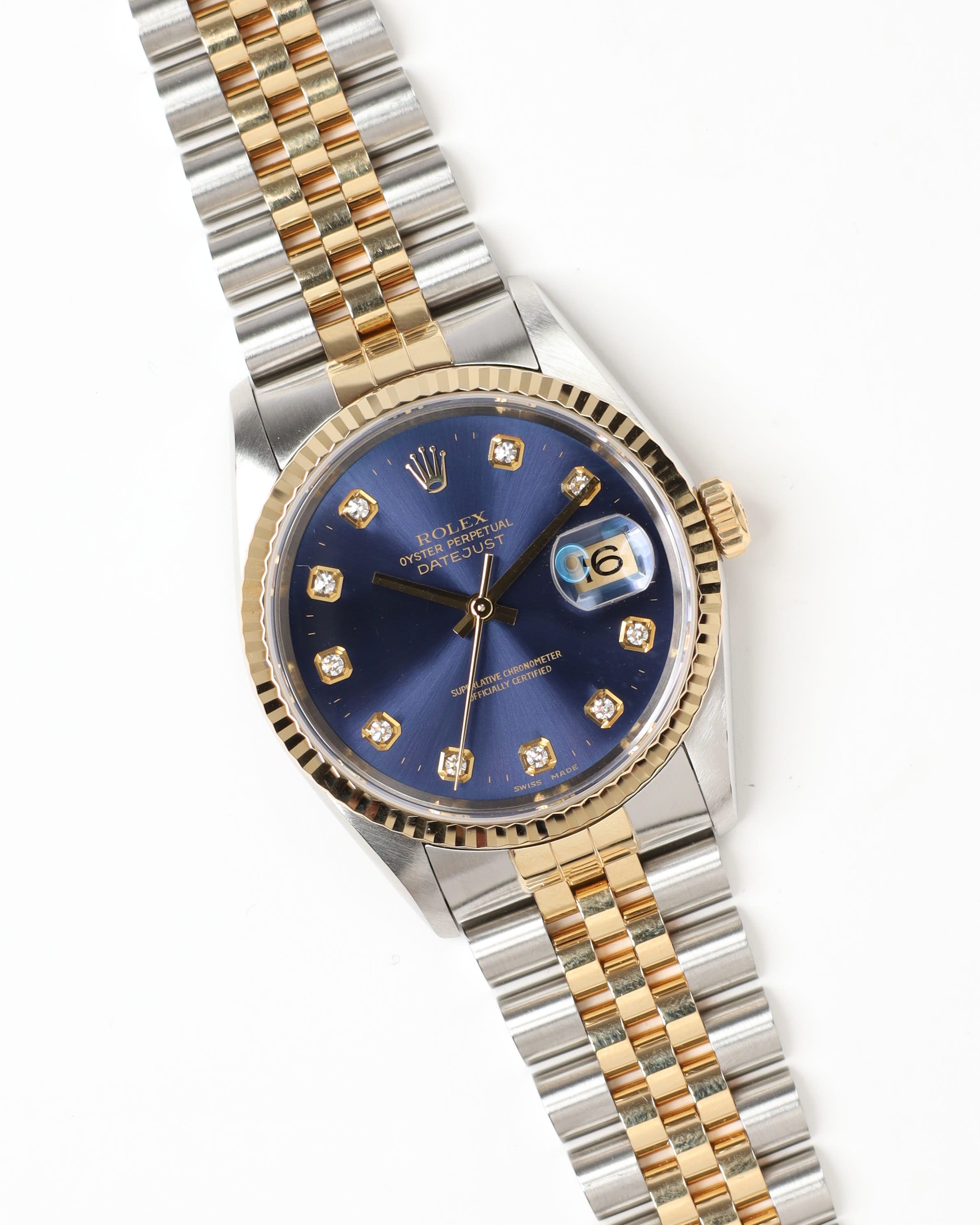 Rolex Datejust 36mm Ref 16233 Diamond Dial 1995 Watch