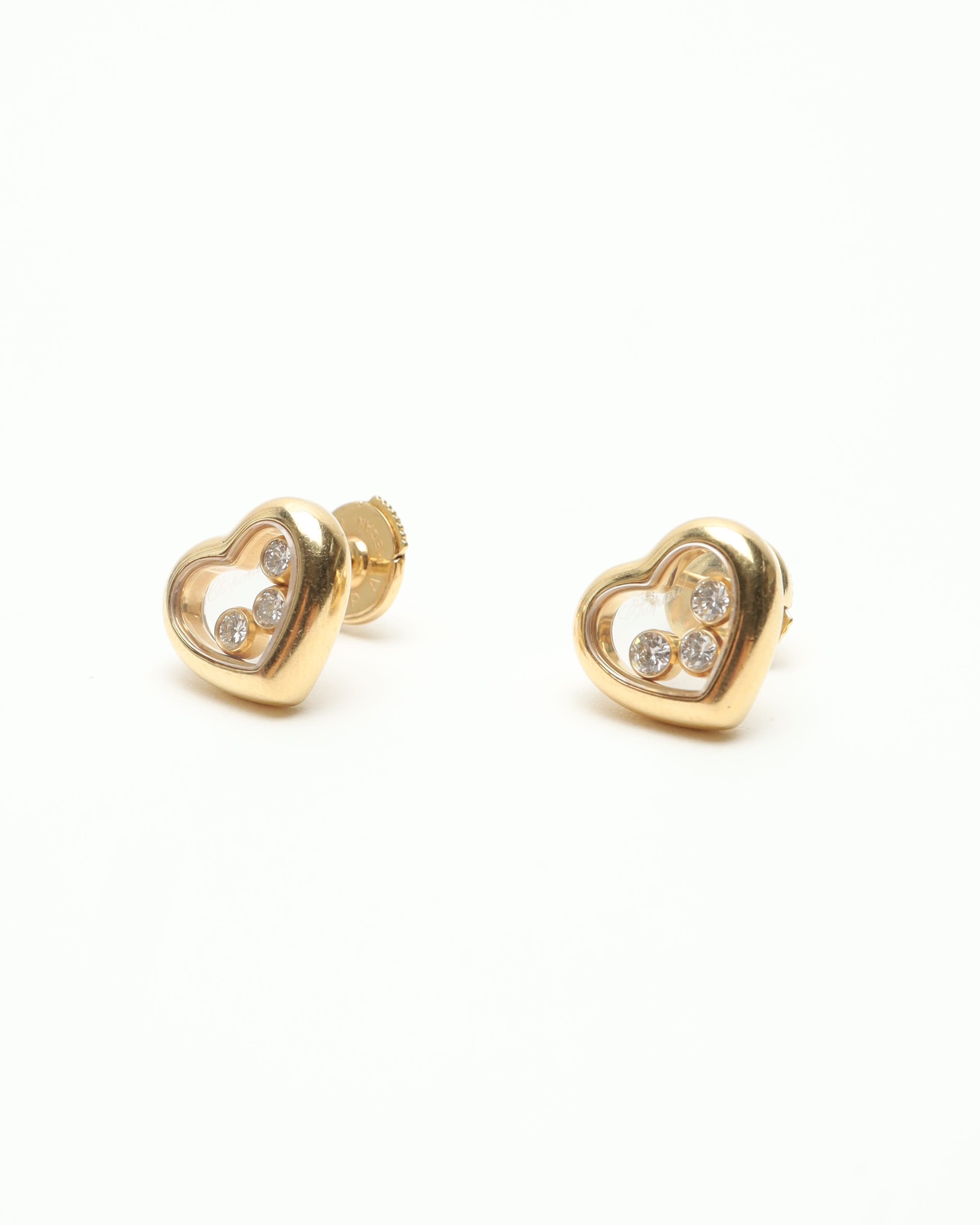 Chopard Happy Diamond Hearts Gold And Diamond Earrings