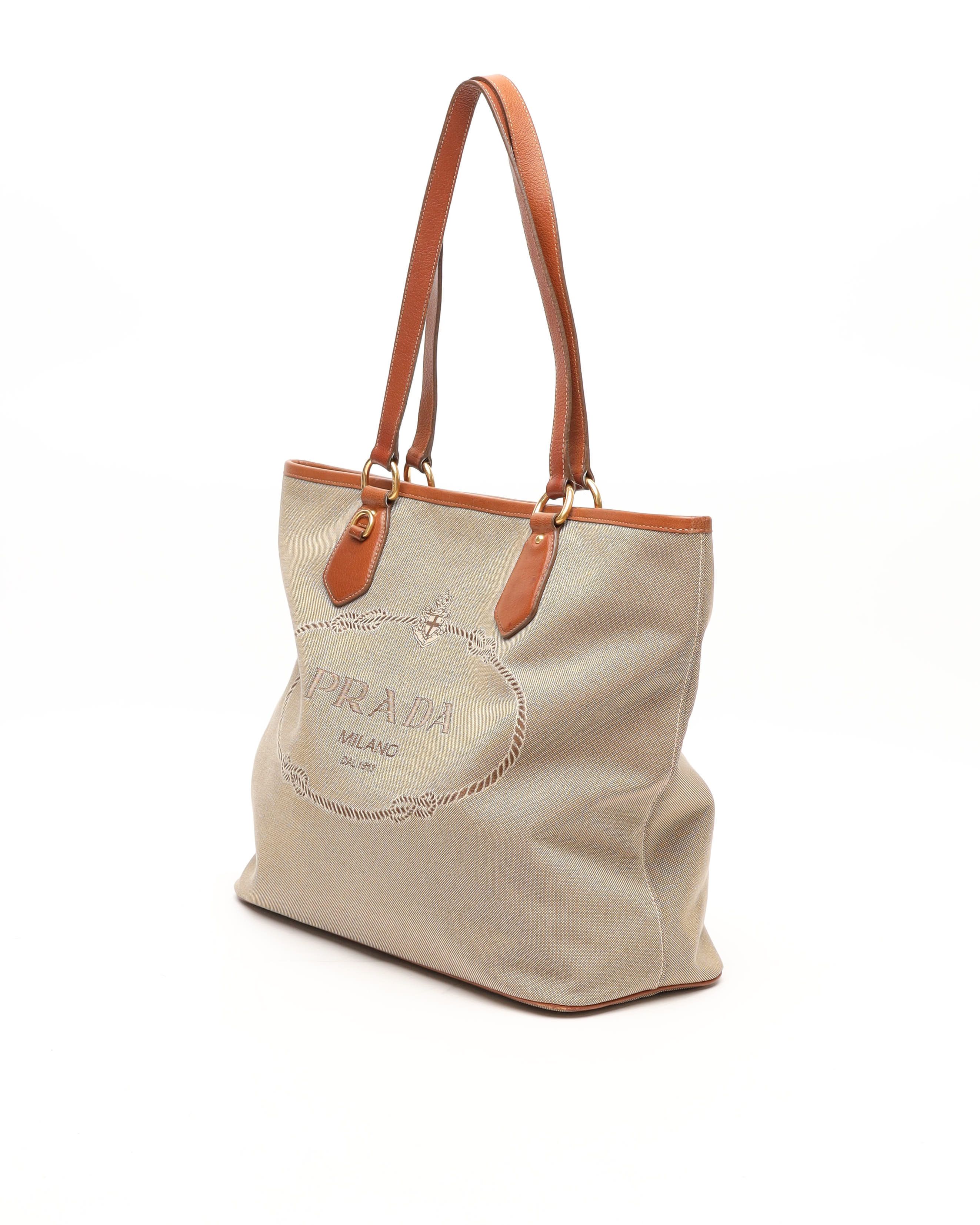 Prada Logo Jaquard Tote Bag