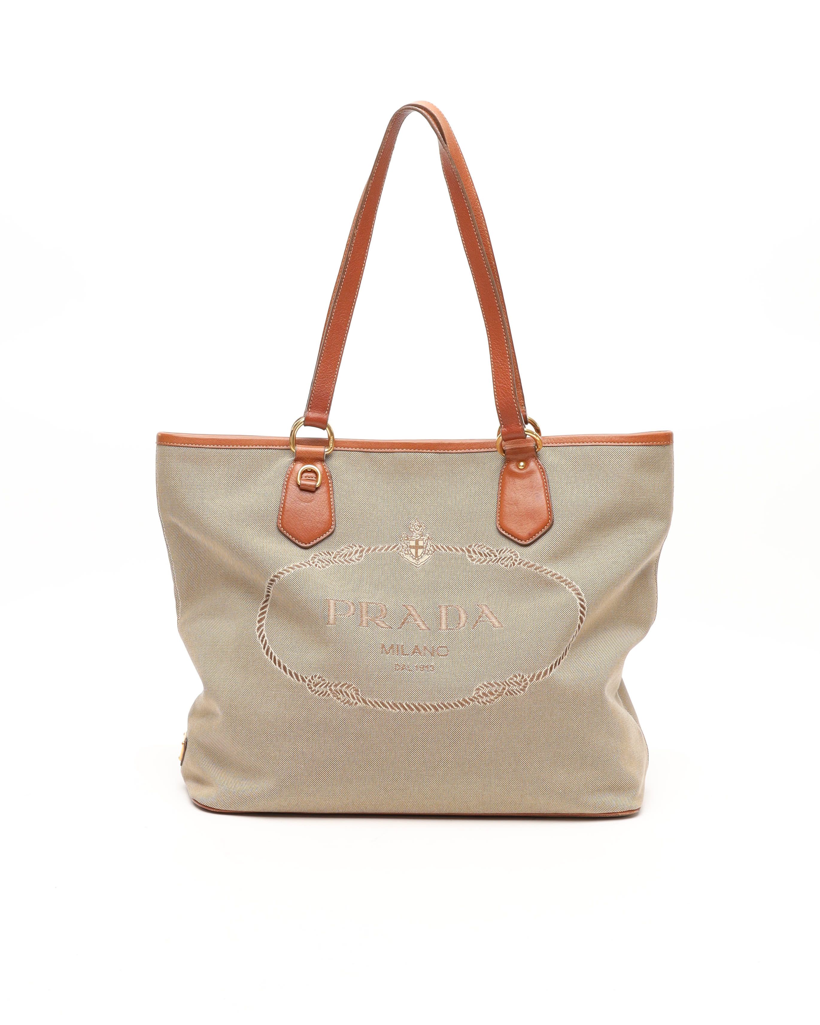 Prada Logo Jaquard Tote Bag
