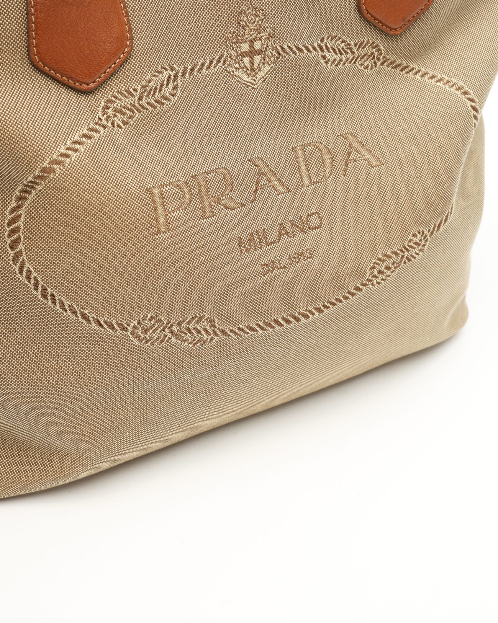 Prada Logo Jaquard Tote Bag