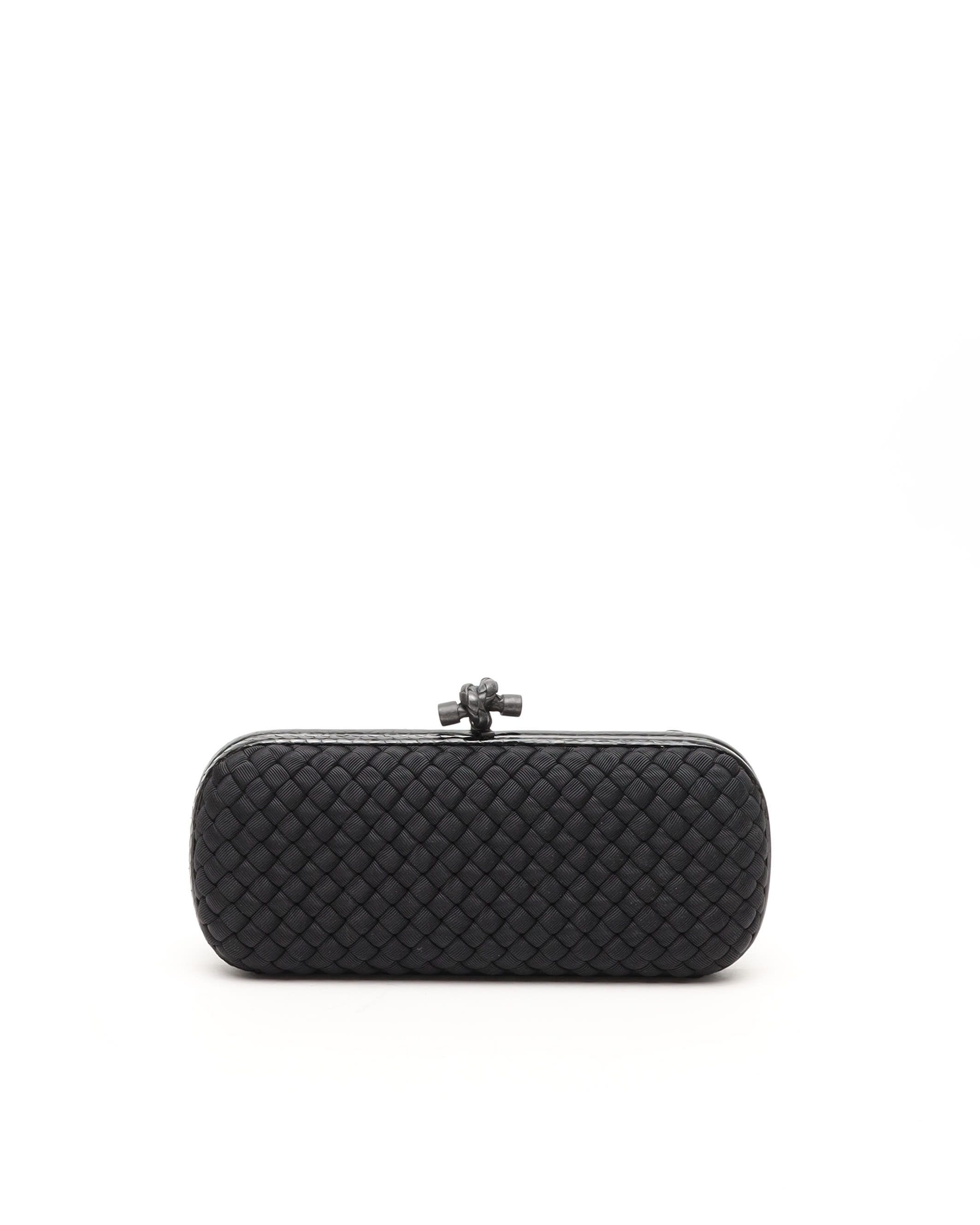 Bottega Veneta Large Intrecciato Python Knot Clutch Bag