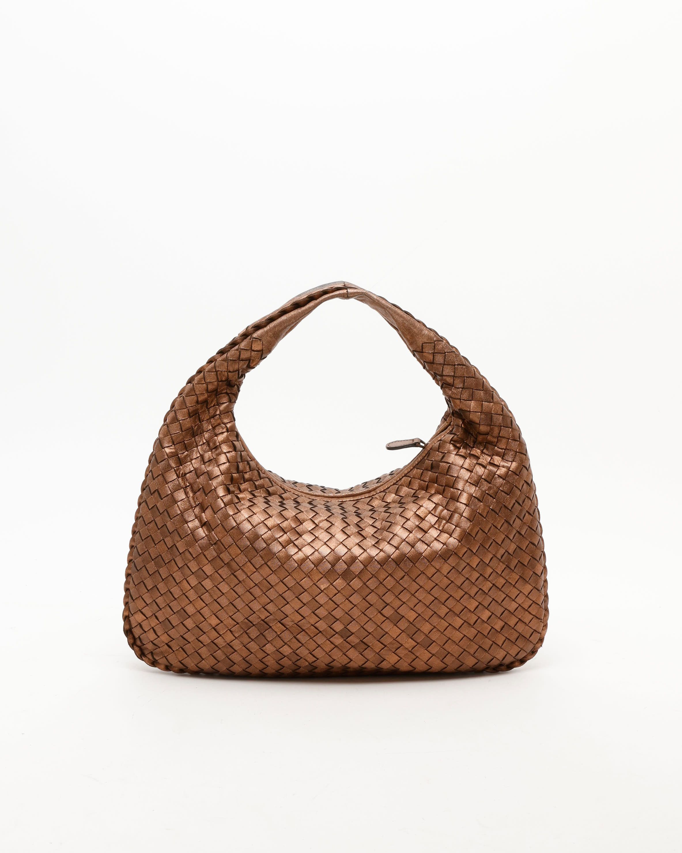 Bottega Veneta Medium Metallic Intrecciato Hobo Bag