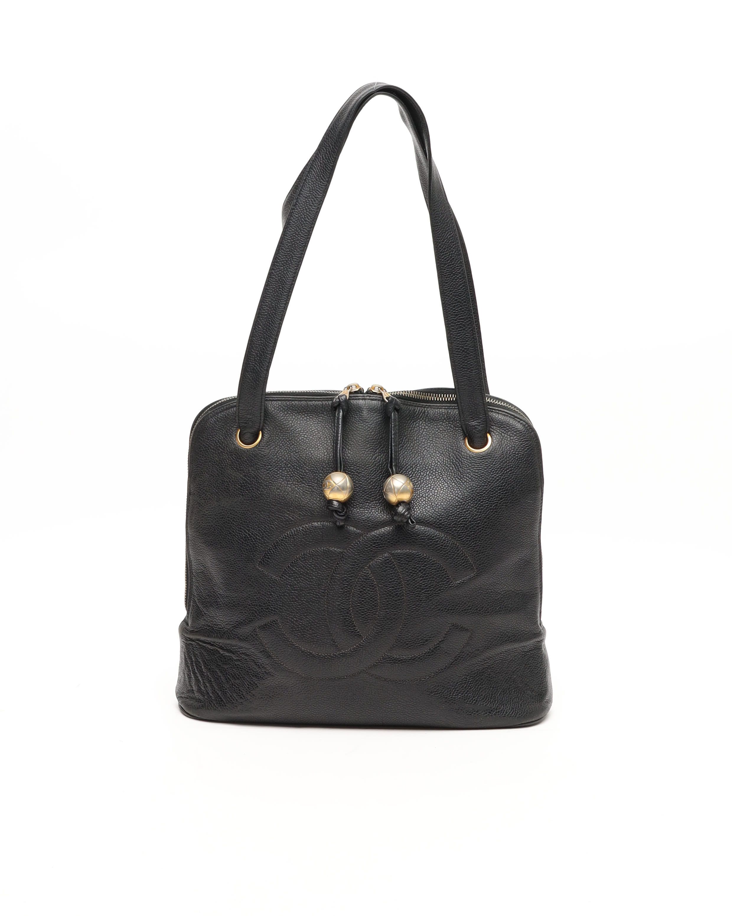Pre-owned Chanel Cc Caviar Tote Bag