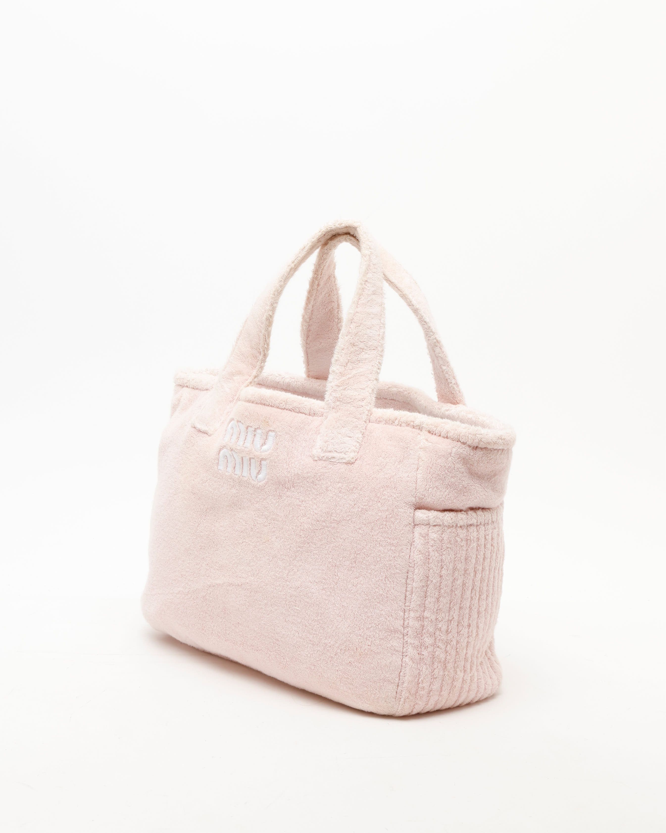 Miu Miu Terry Tote Bag In Pink