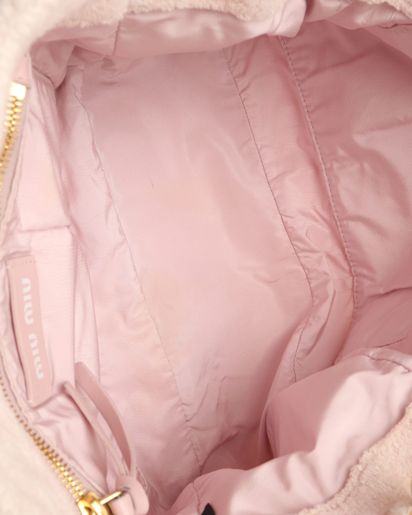 Miu Miu Terry Tote Bag In Pink