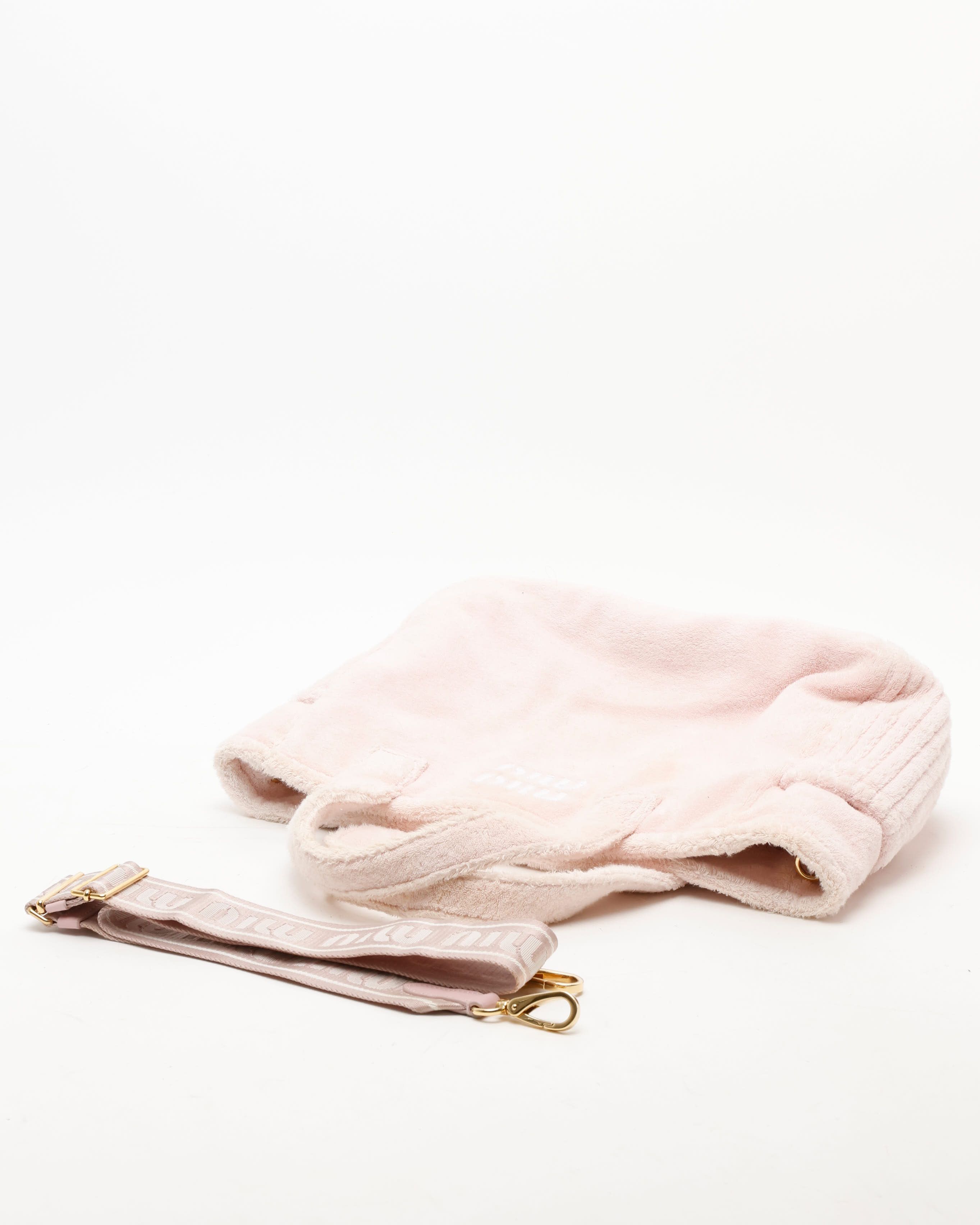 Miu Miu Terry Tote Bag In Pink