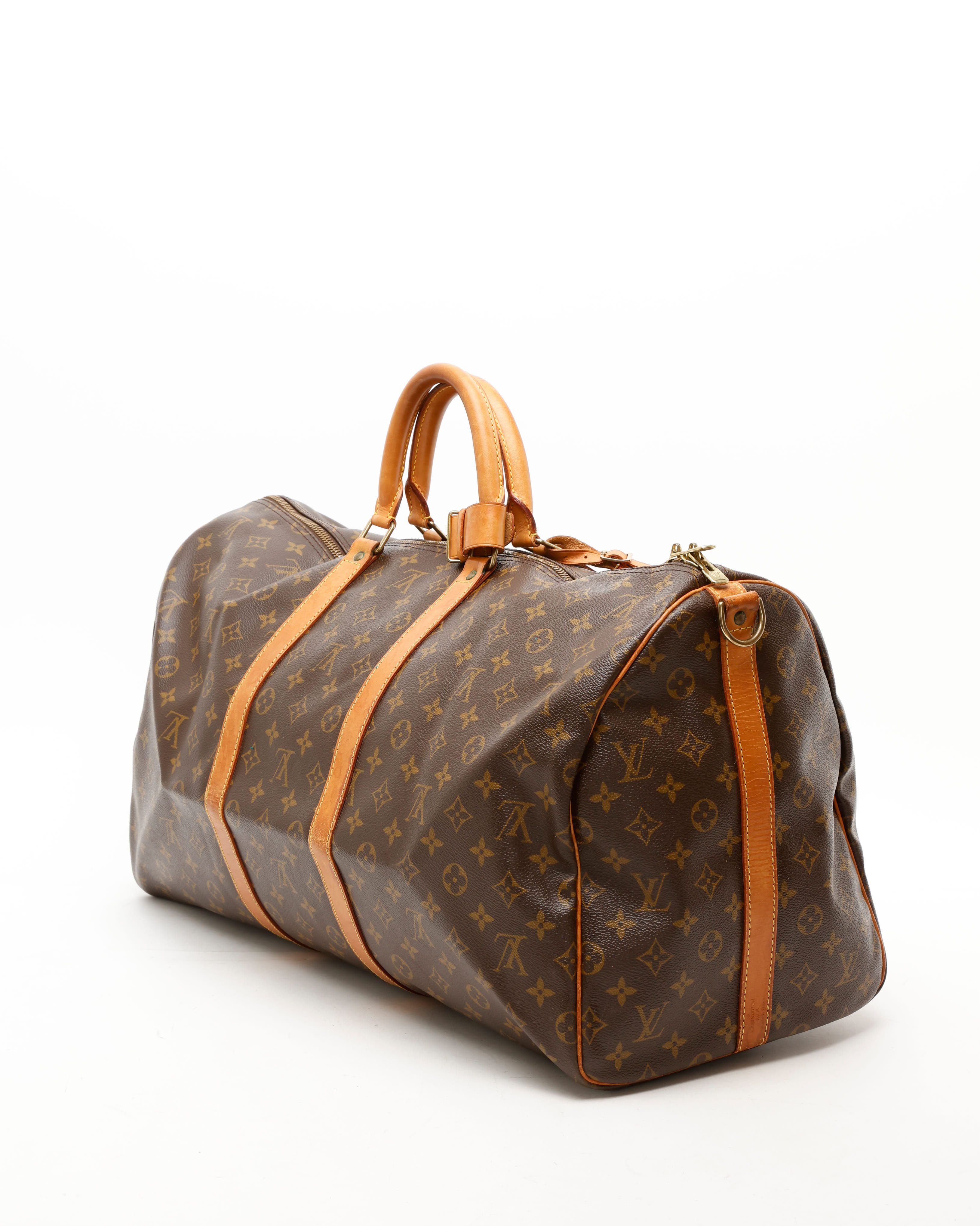 Pre-owned Louis Vuitton Monogram Keepall Bandoulière 60 Weekend Bag