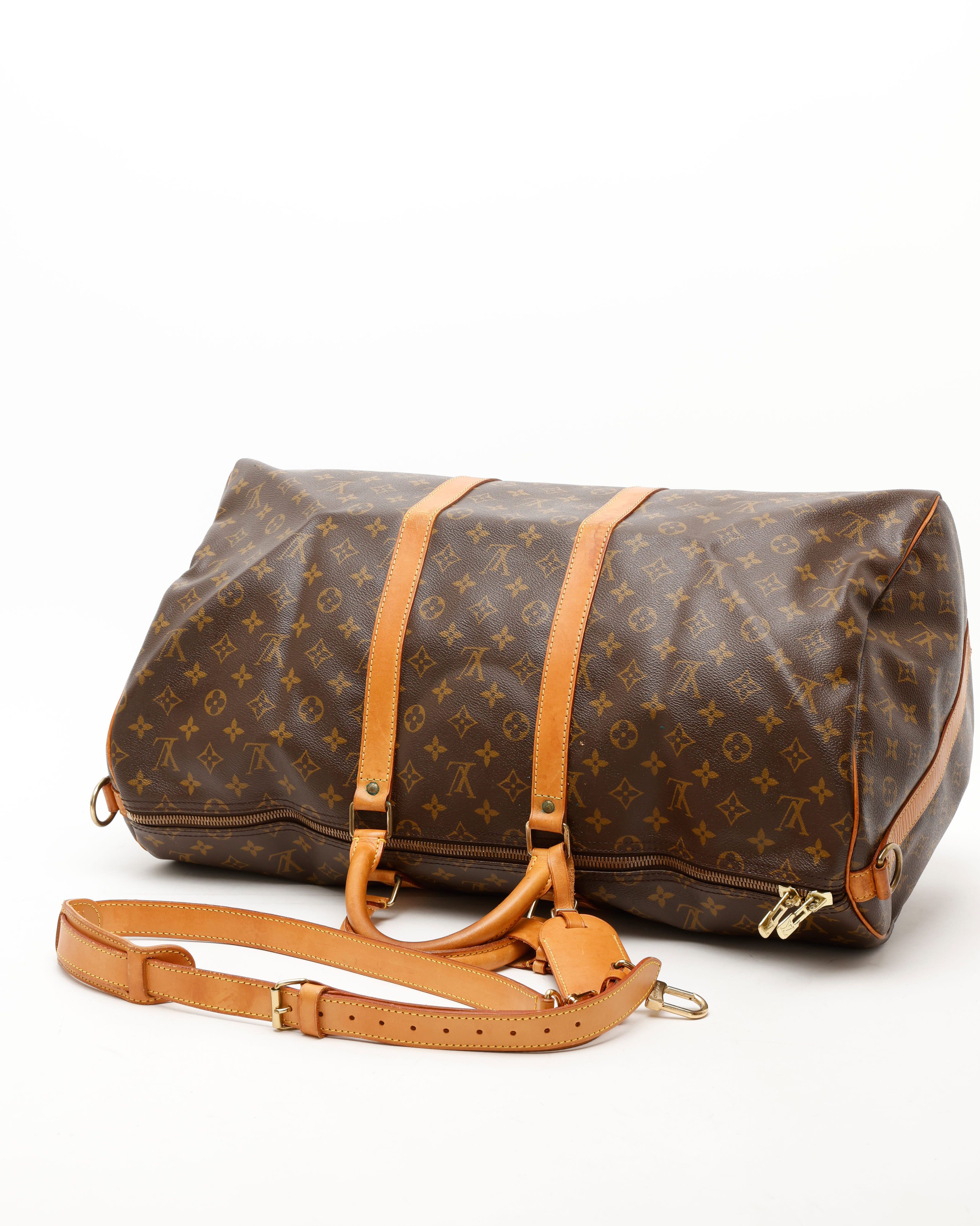 Pre-owned Louis Vuitton Monogram Keepall Bandoulière 60 Weekend Bag