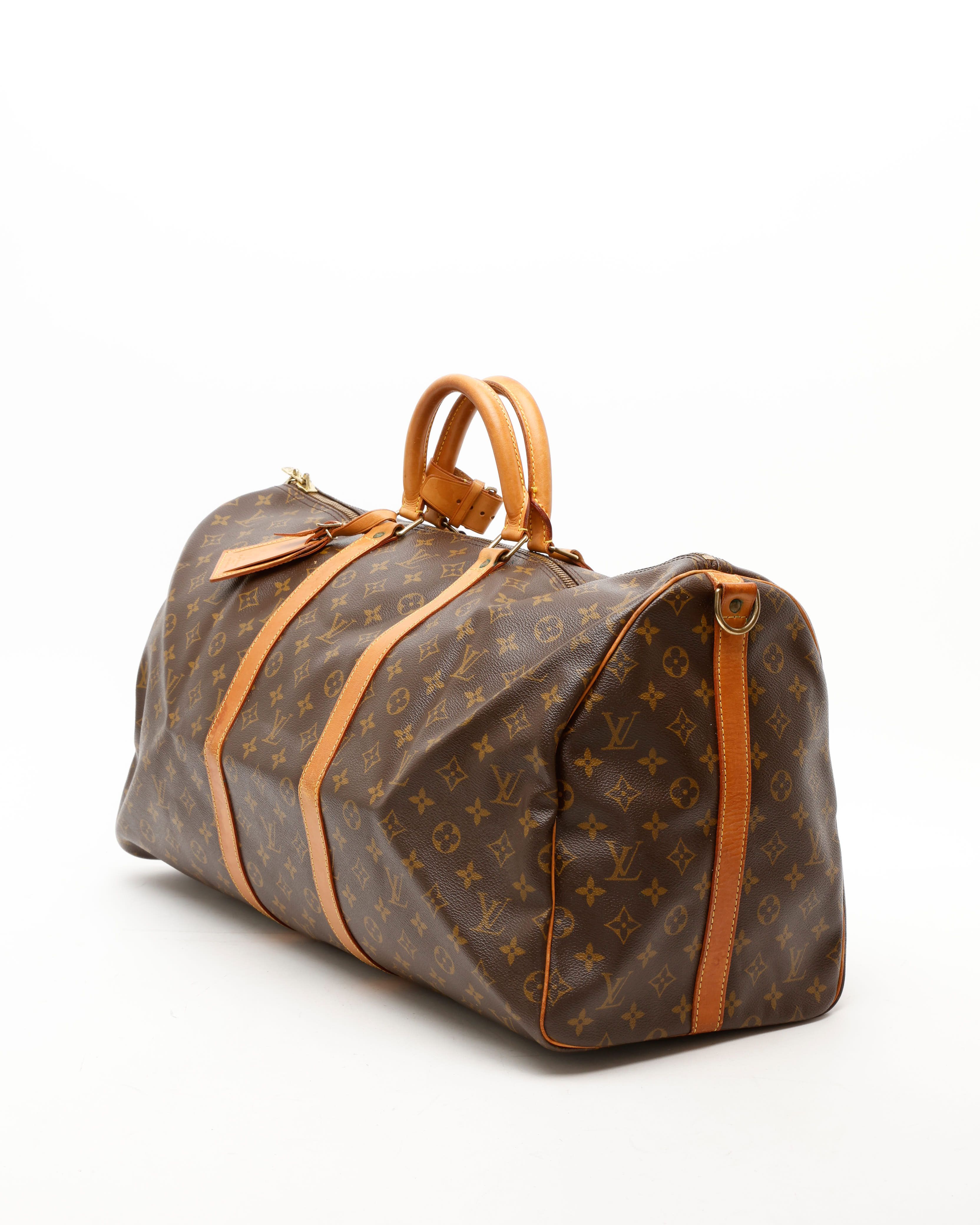 Pre-owned Louis Vuitton Monogram Keepall Bandoulière 60 Weekend Bag