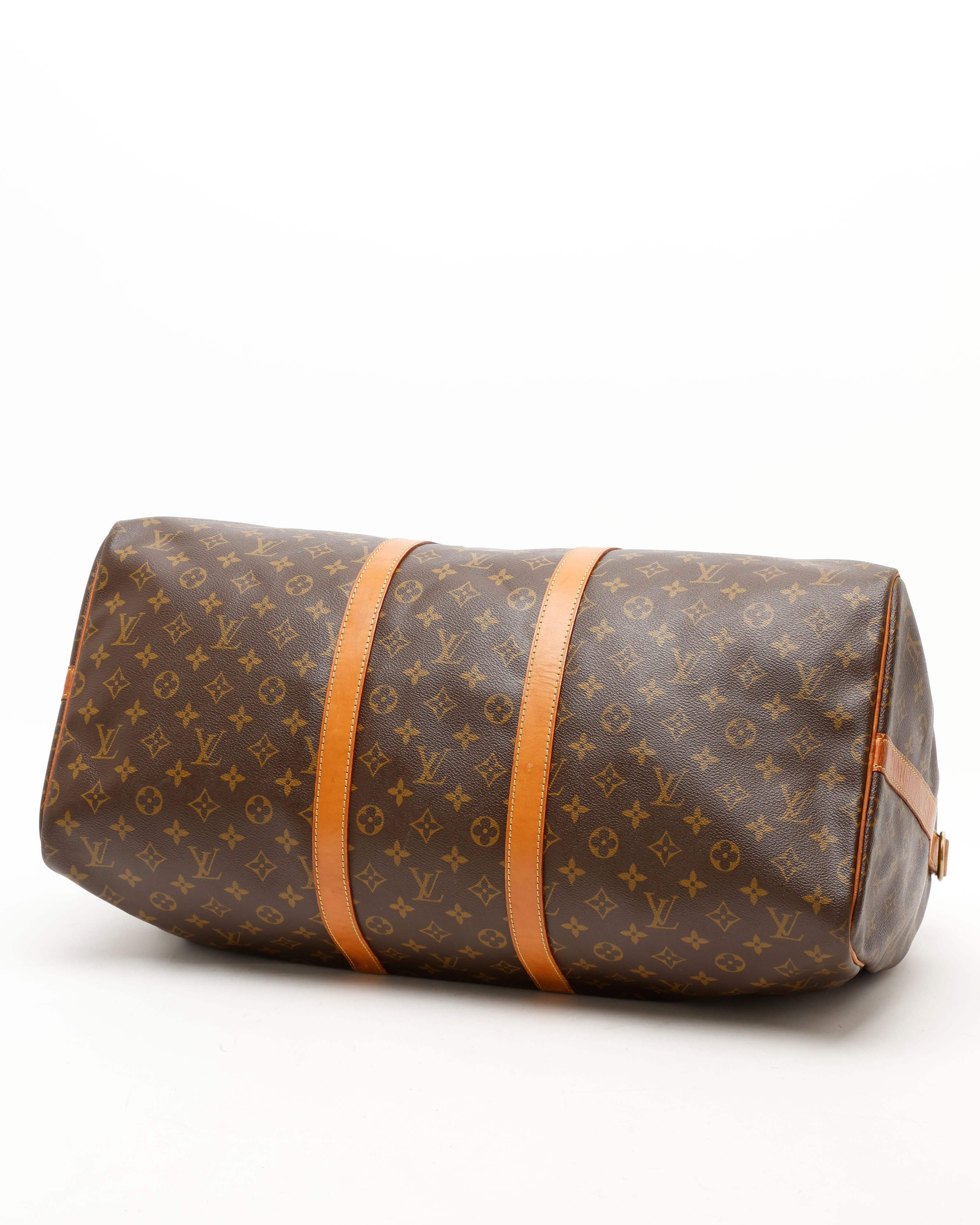 Pre-owned Louis Vuitton Monogram Keepall Bandoulière 60 Weekend Bag