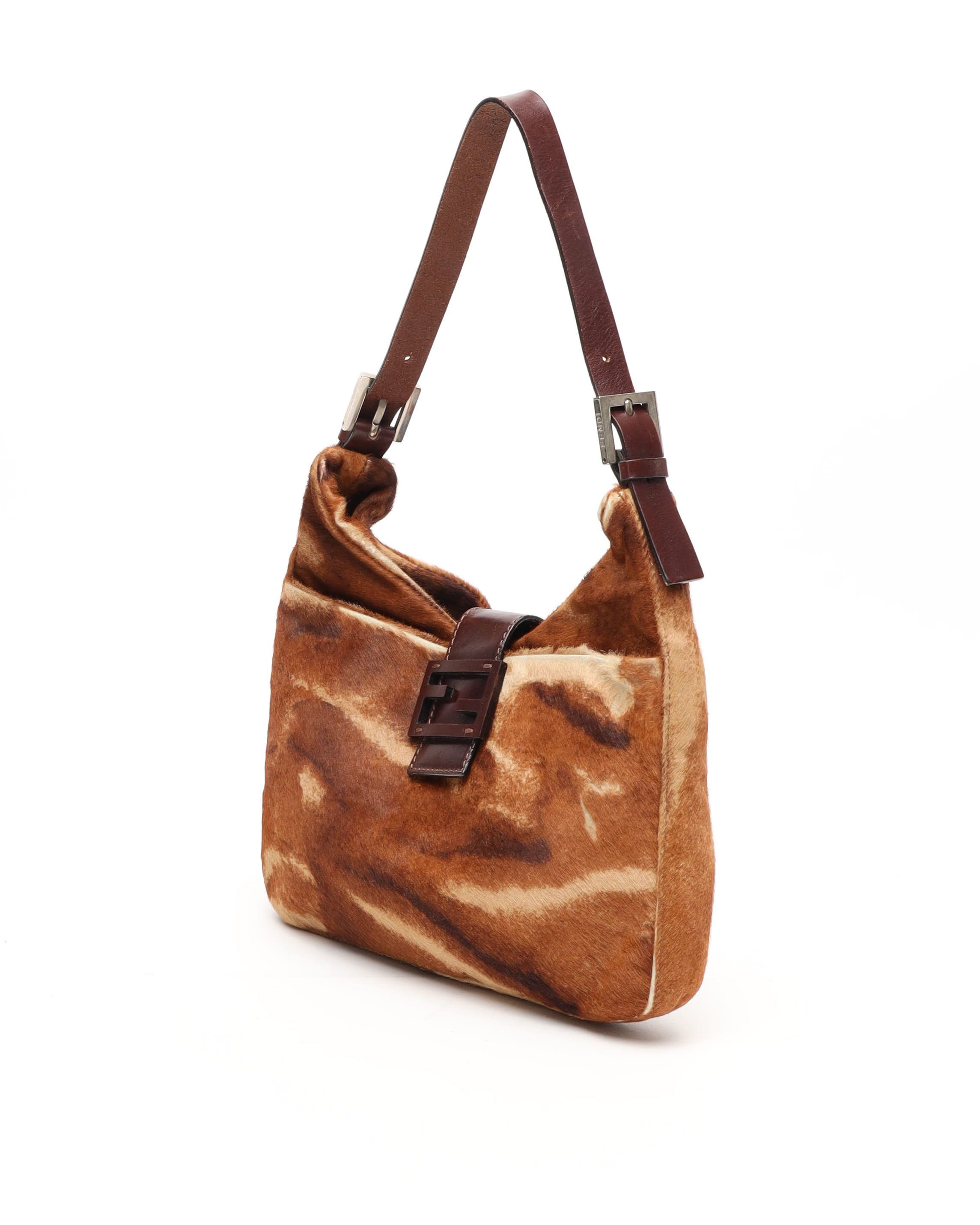 Fendi Ff Fur Bag In Brown