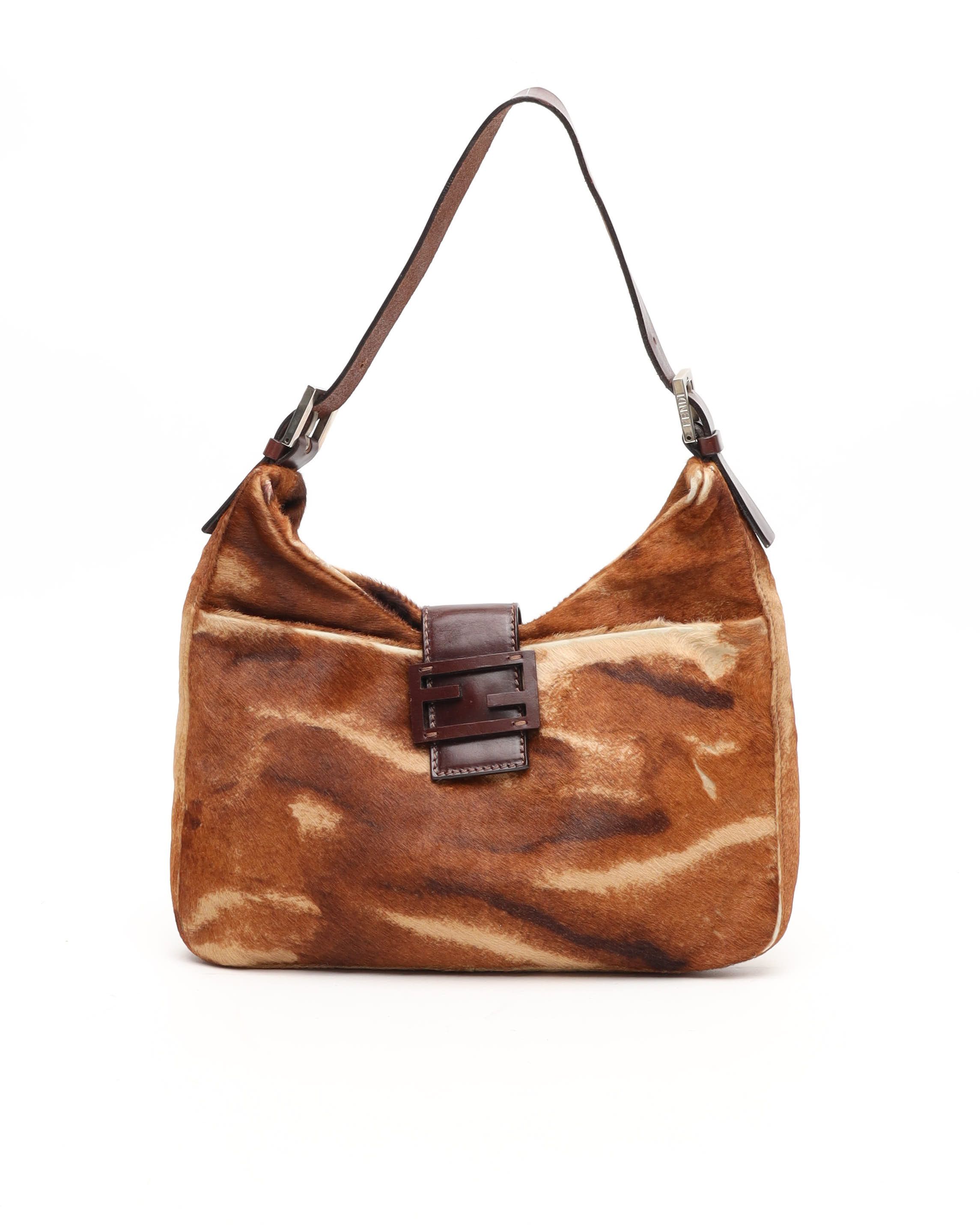 Fendi Ff Fur Bag In Brown